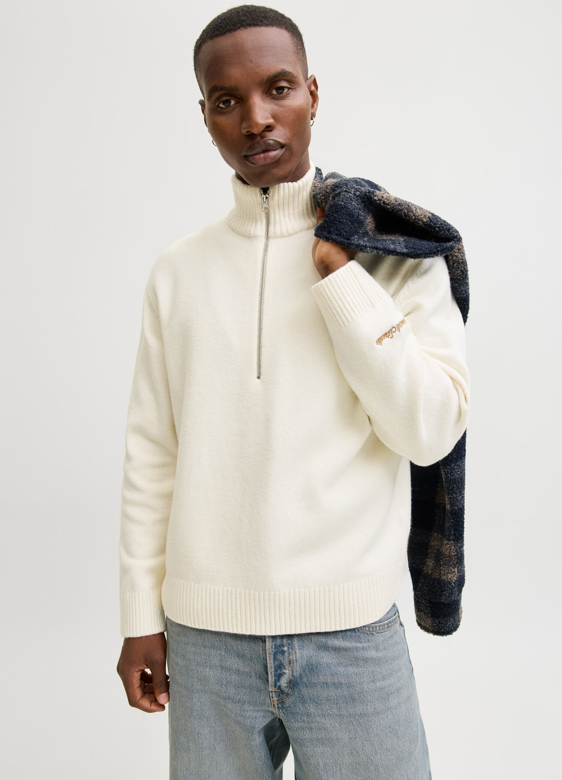 Maglione lupetto con mezza zip uomo_3