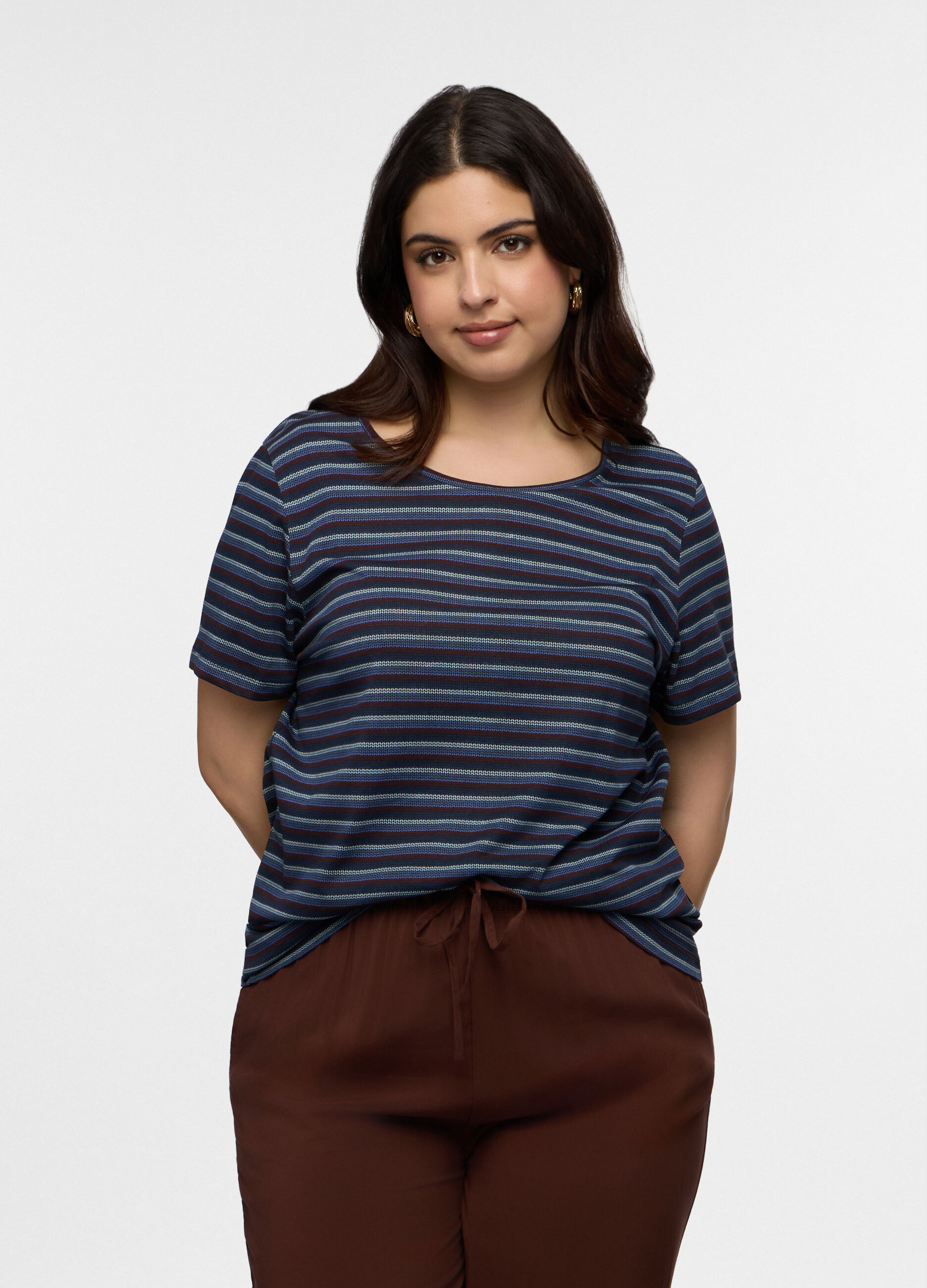 T-shirt girocollo donna curvy_0