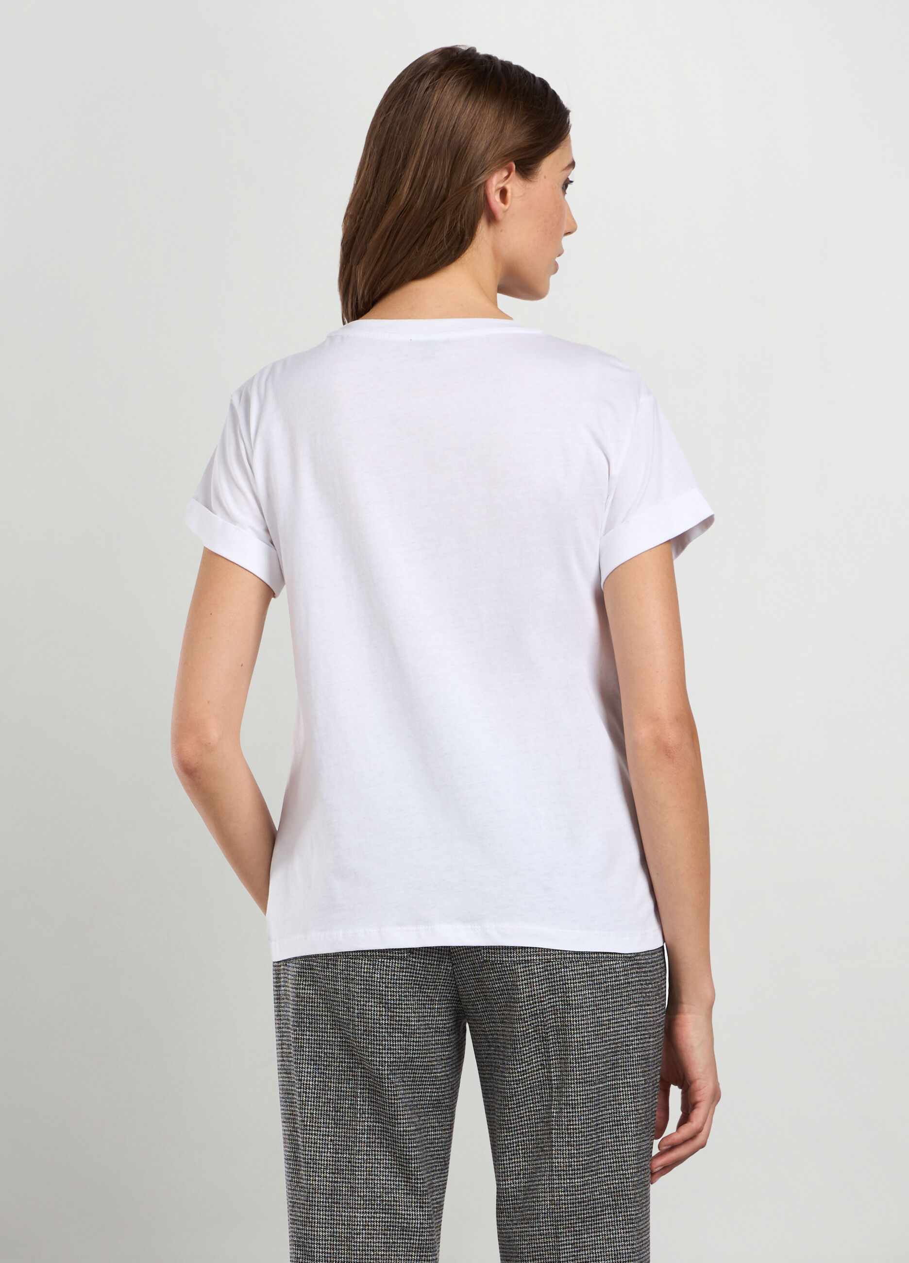 T-shirt in jersey di puro cotone donna_1