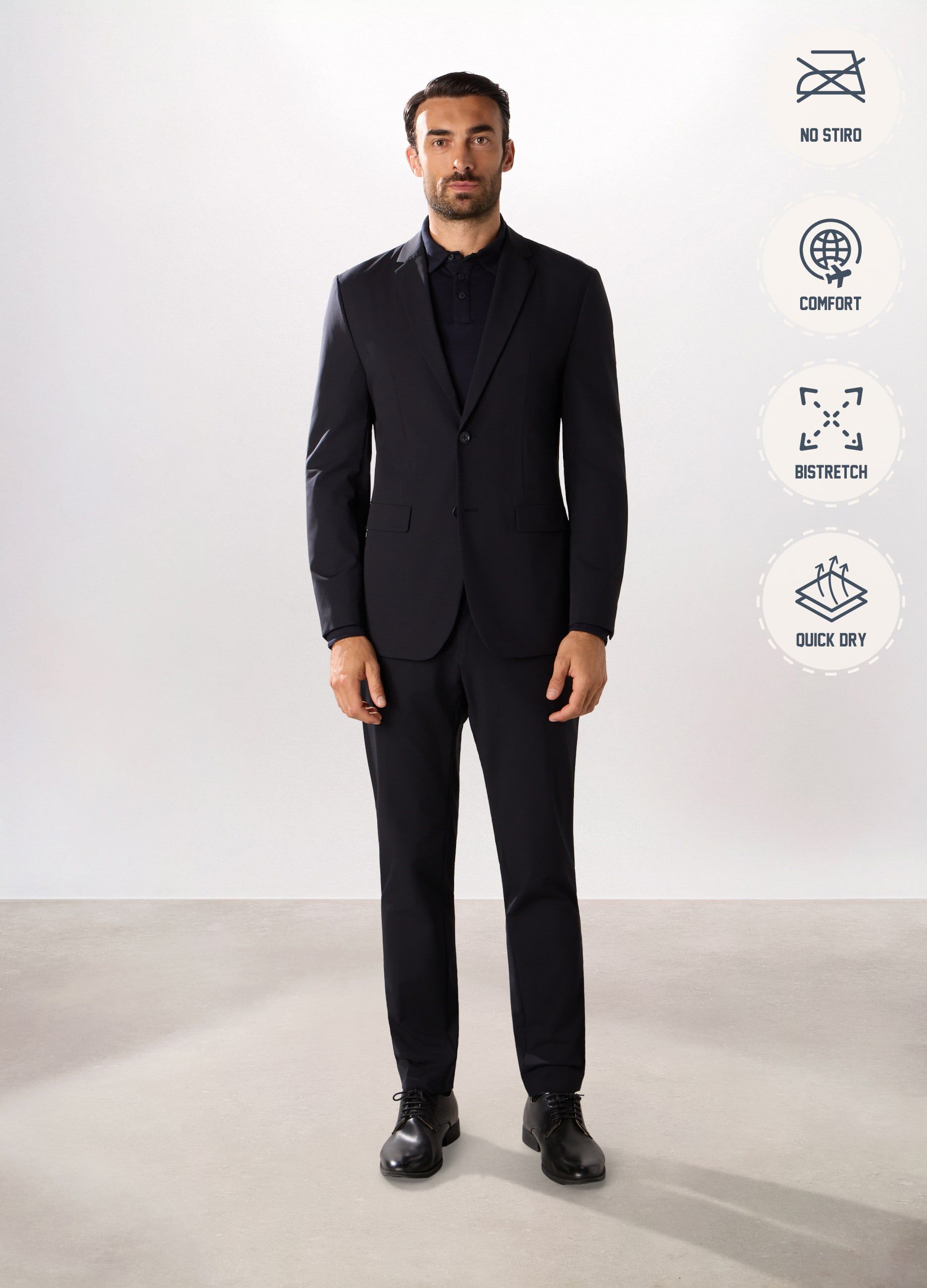 Blazer in tessuto stretch uomo_1