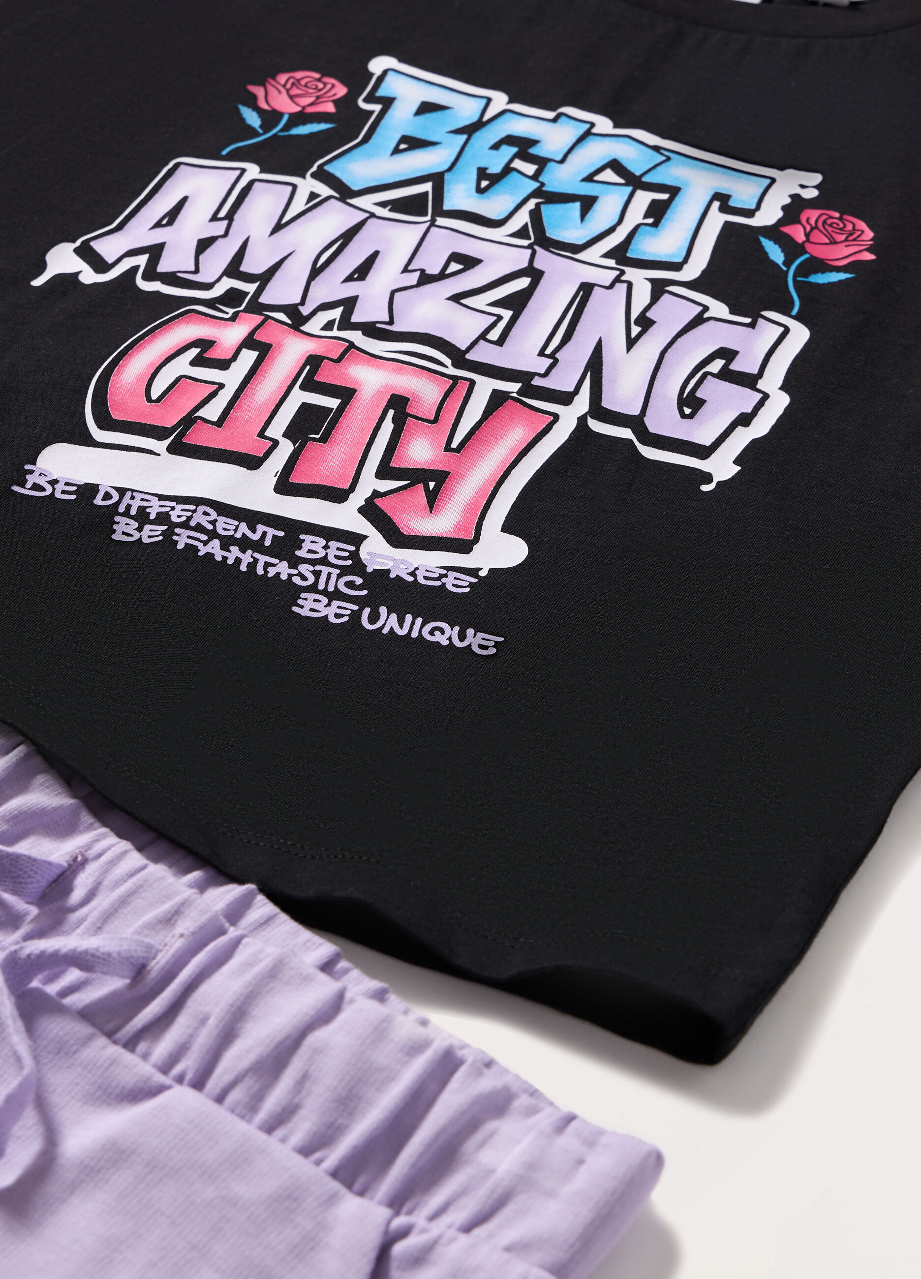 Jogging set in jersey di puro cotone ragazza_1