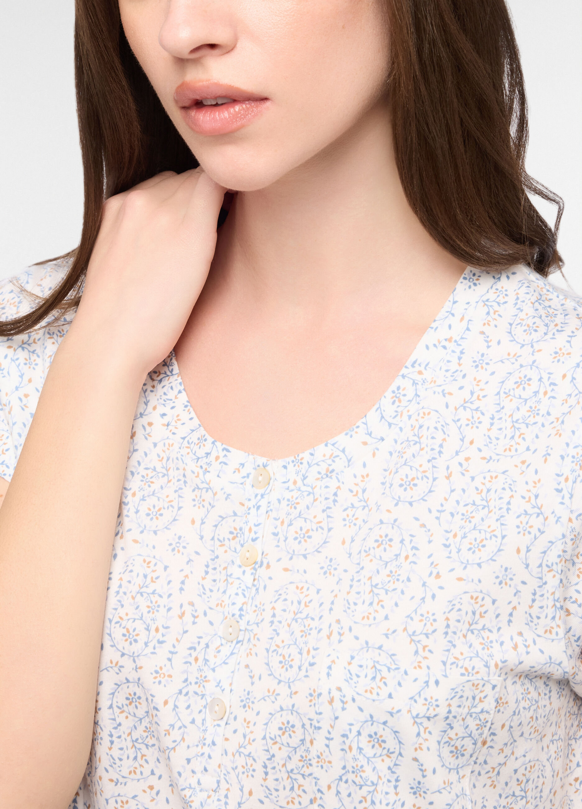 Camicia da notte in jersey di puro cotone donna_2
