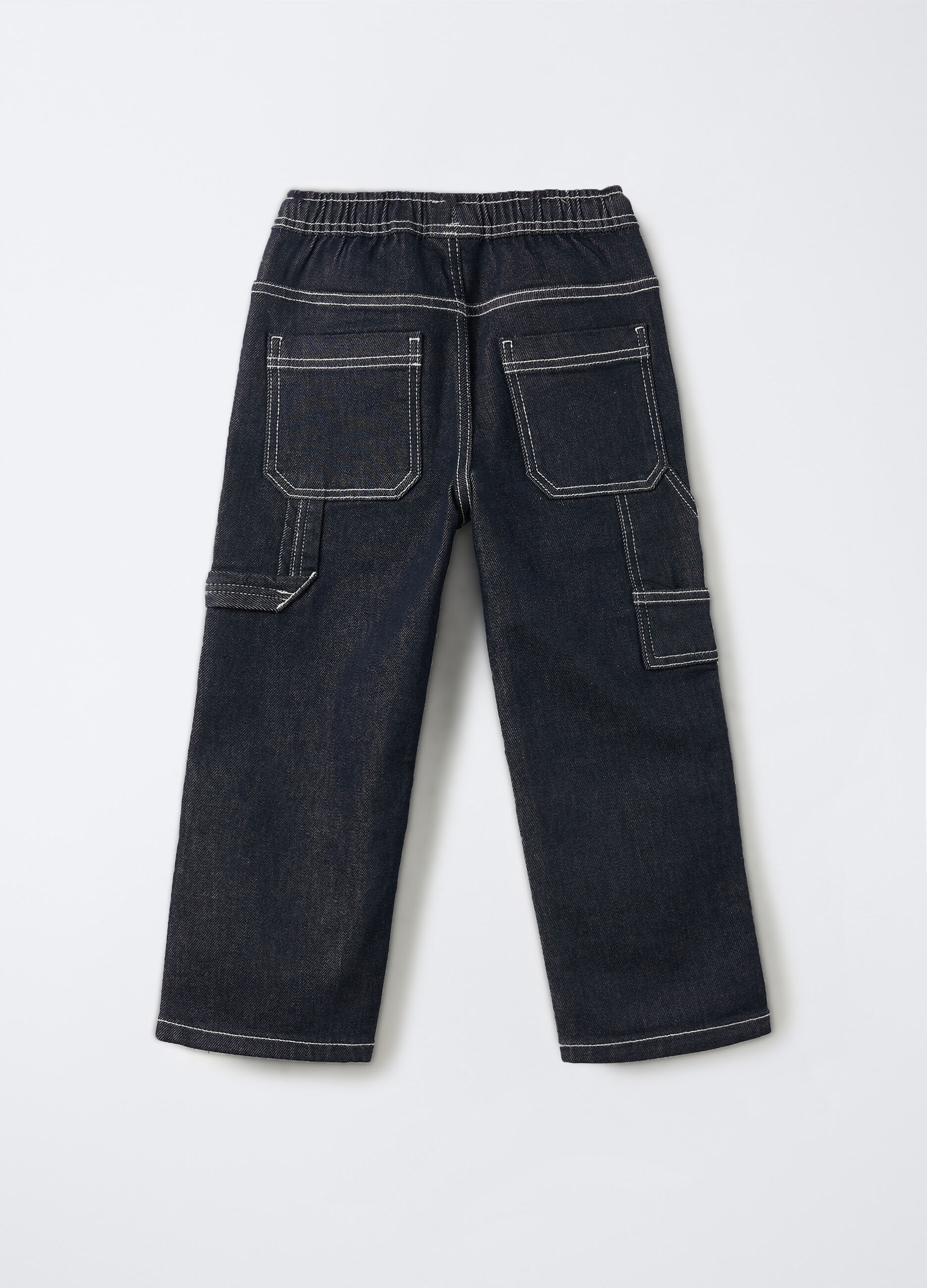 Jogger in denim misto cotone Wide Leg bambino_1