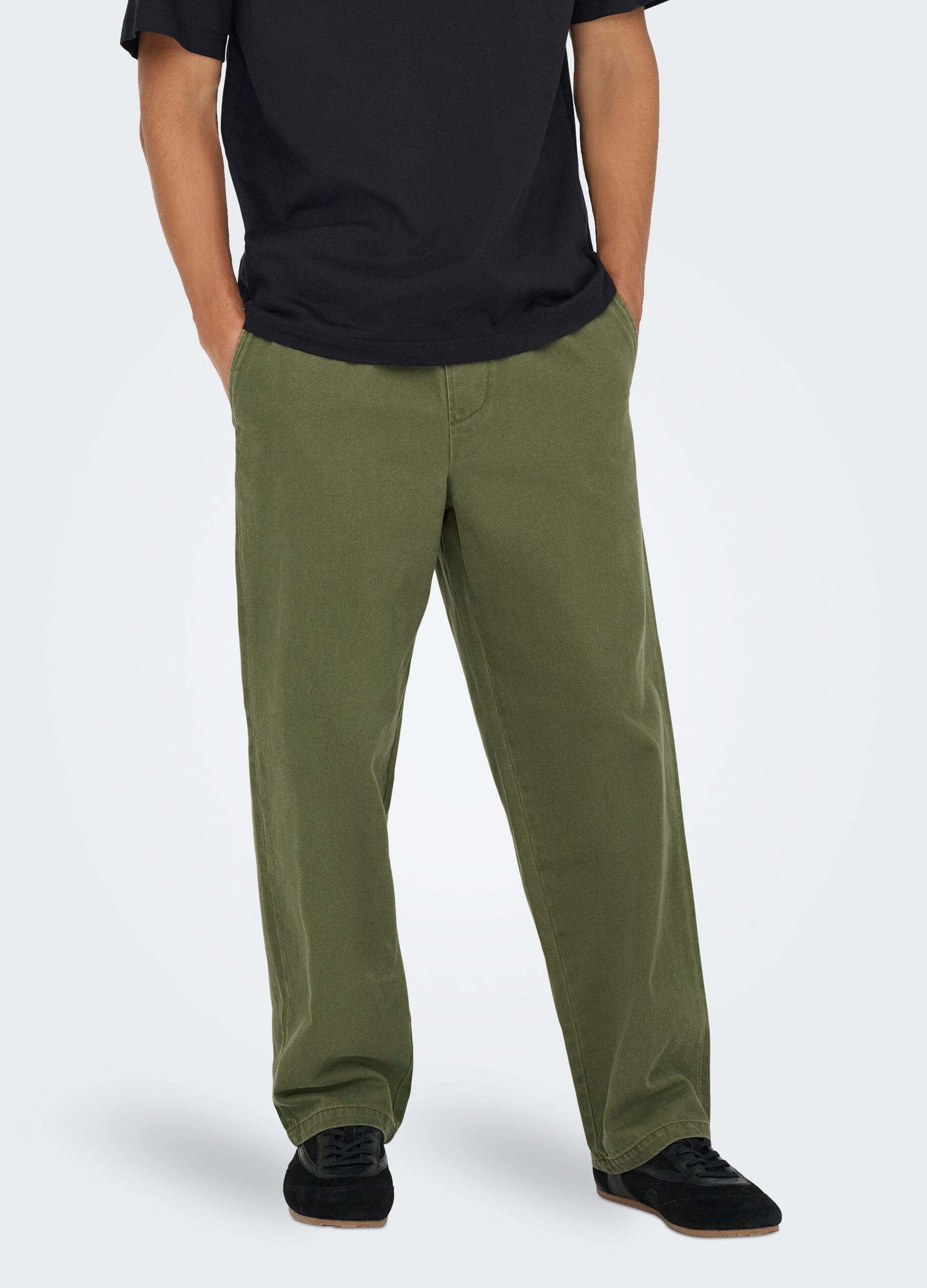 Pantalone baggy in twill uomo_0