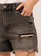 Shorts fit regular in denim ripped di puro cotone donna_3