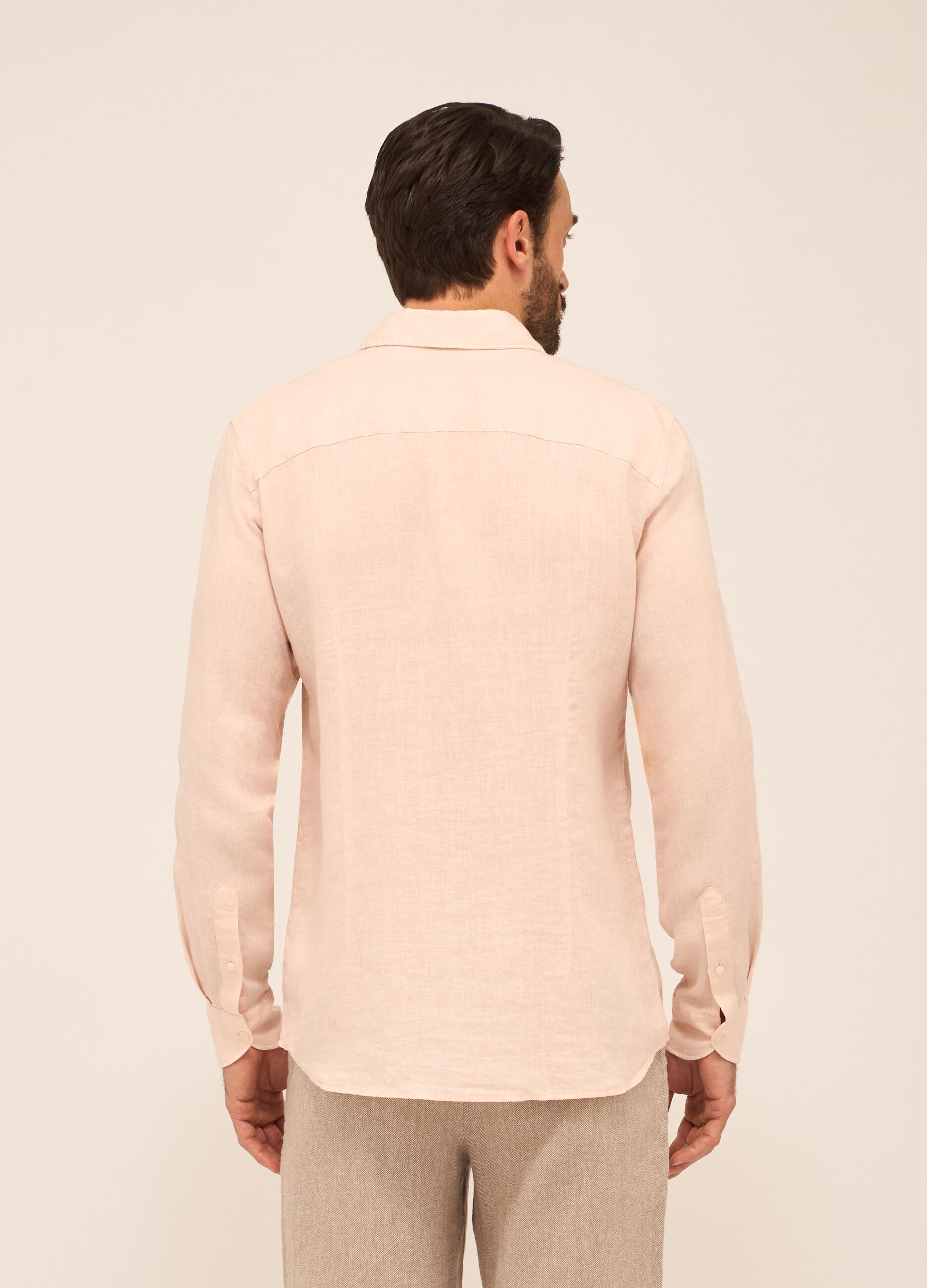 Camicia slim fit in lino uomo