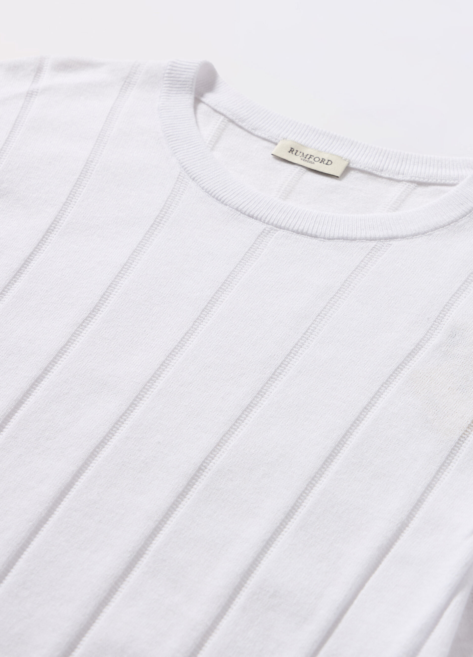 T-Shirt a coste larghe in puro cotone uomo_1