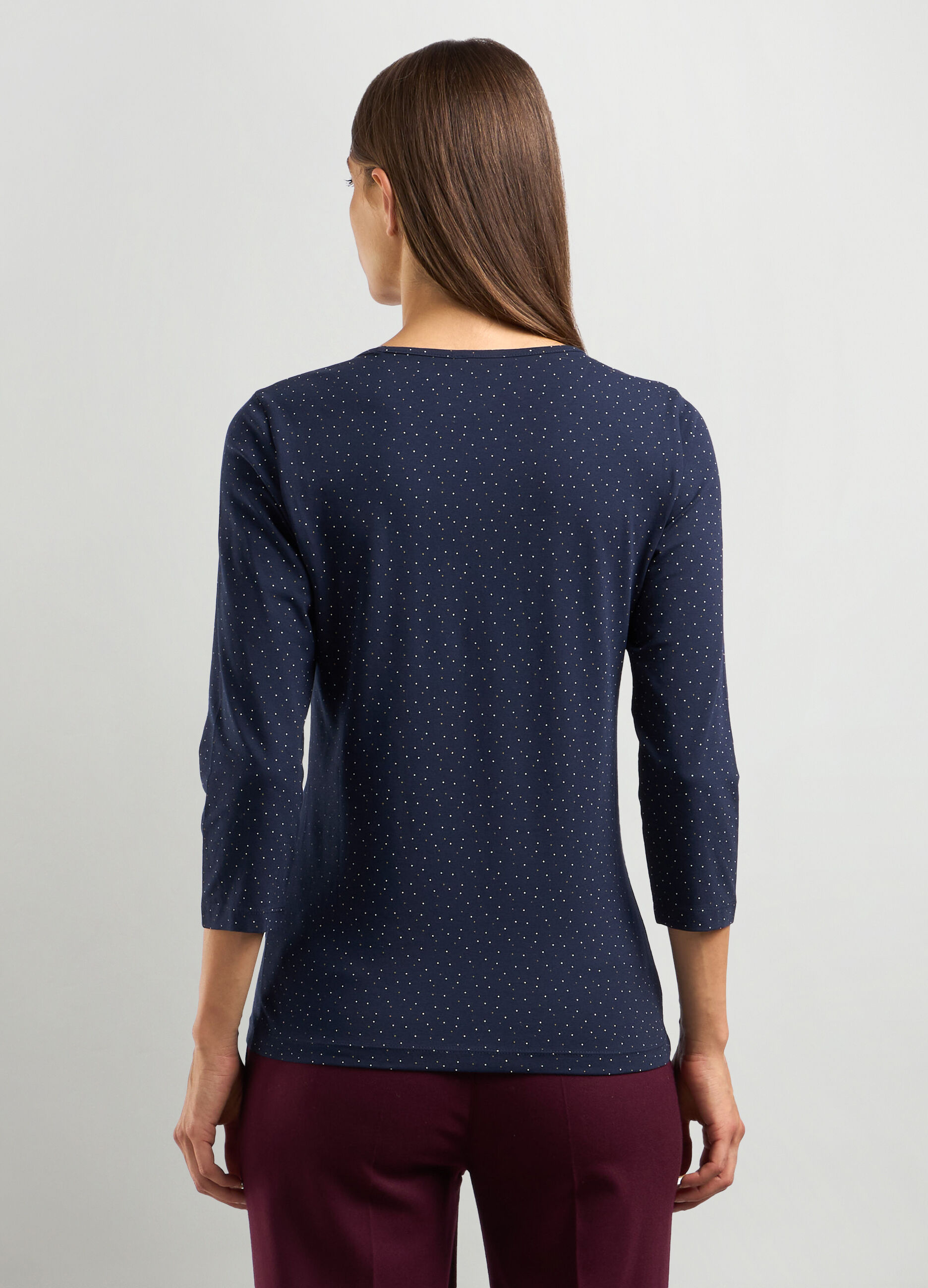 T-shirt in jersey di cotone stretch donna_1