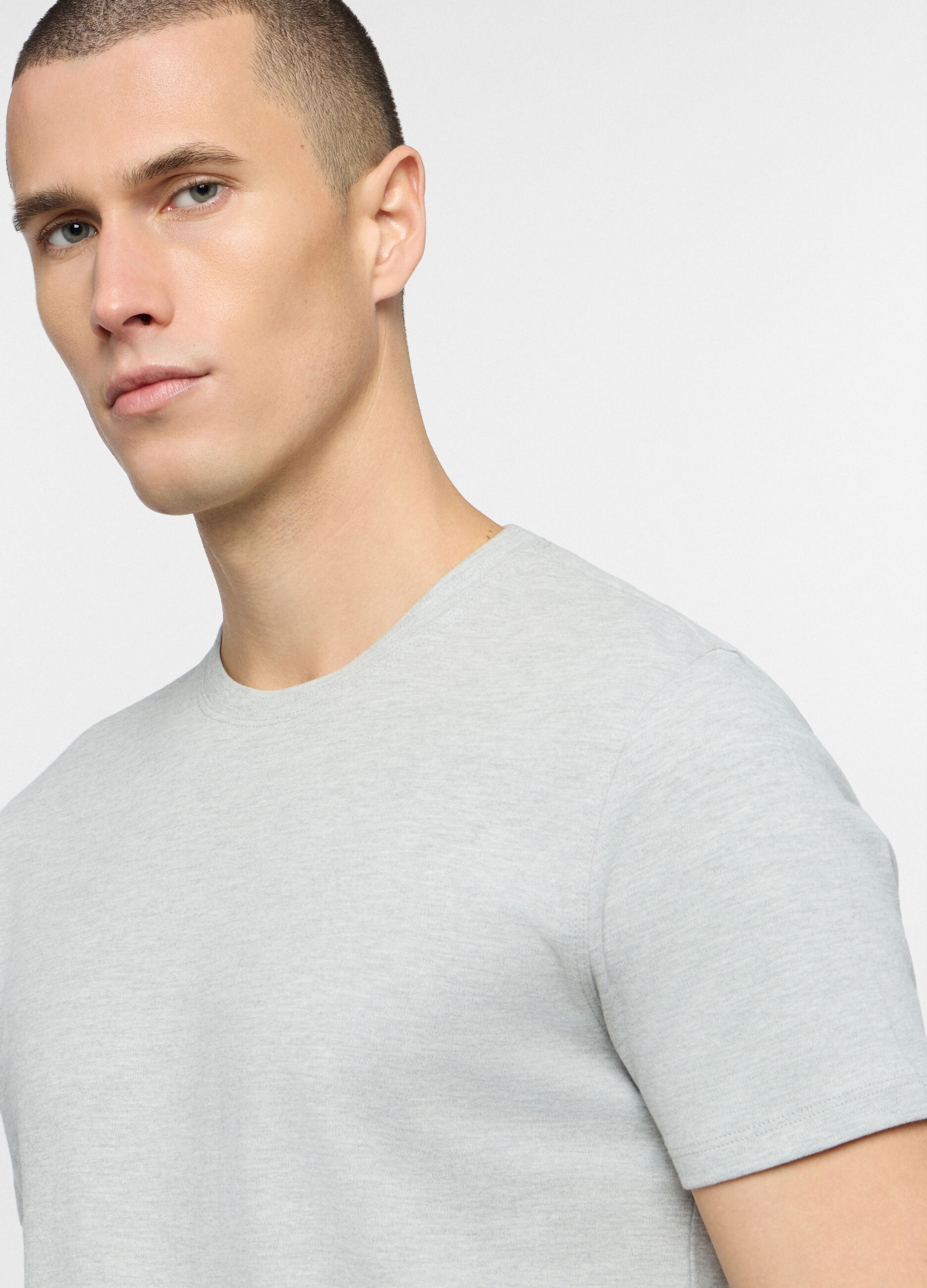 T-shirt girocollo in interlock di cotone uomo_2
