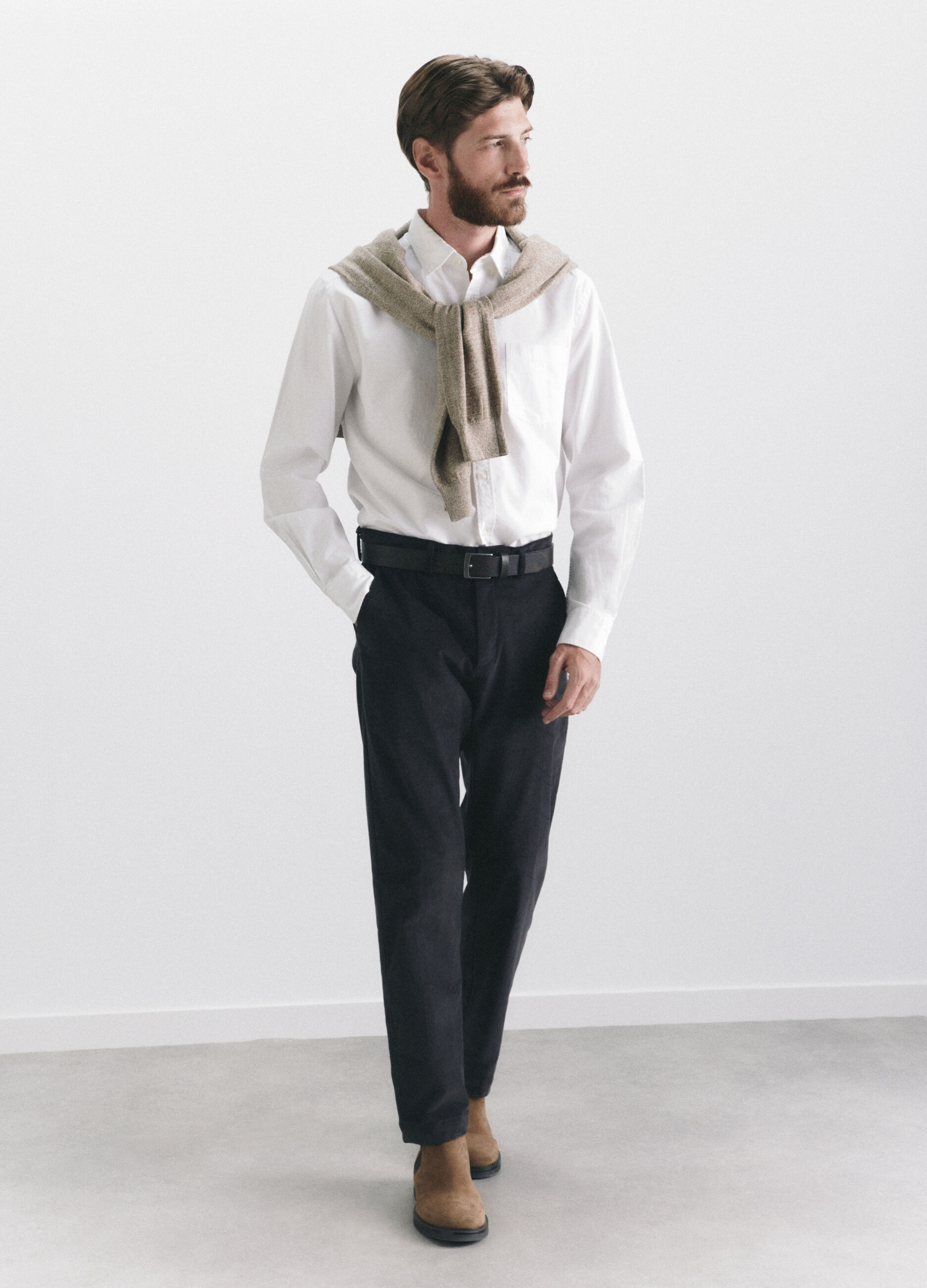 Camicia regular fit colletto button down in cotone uomo