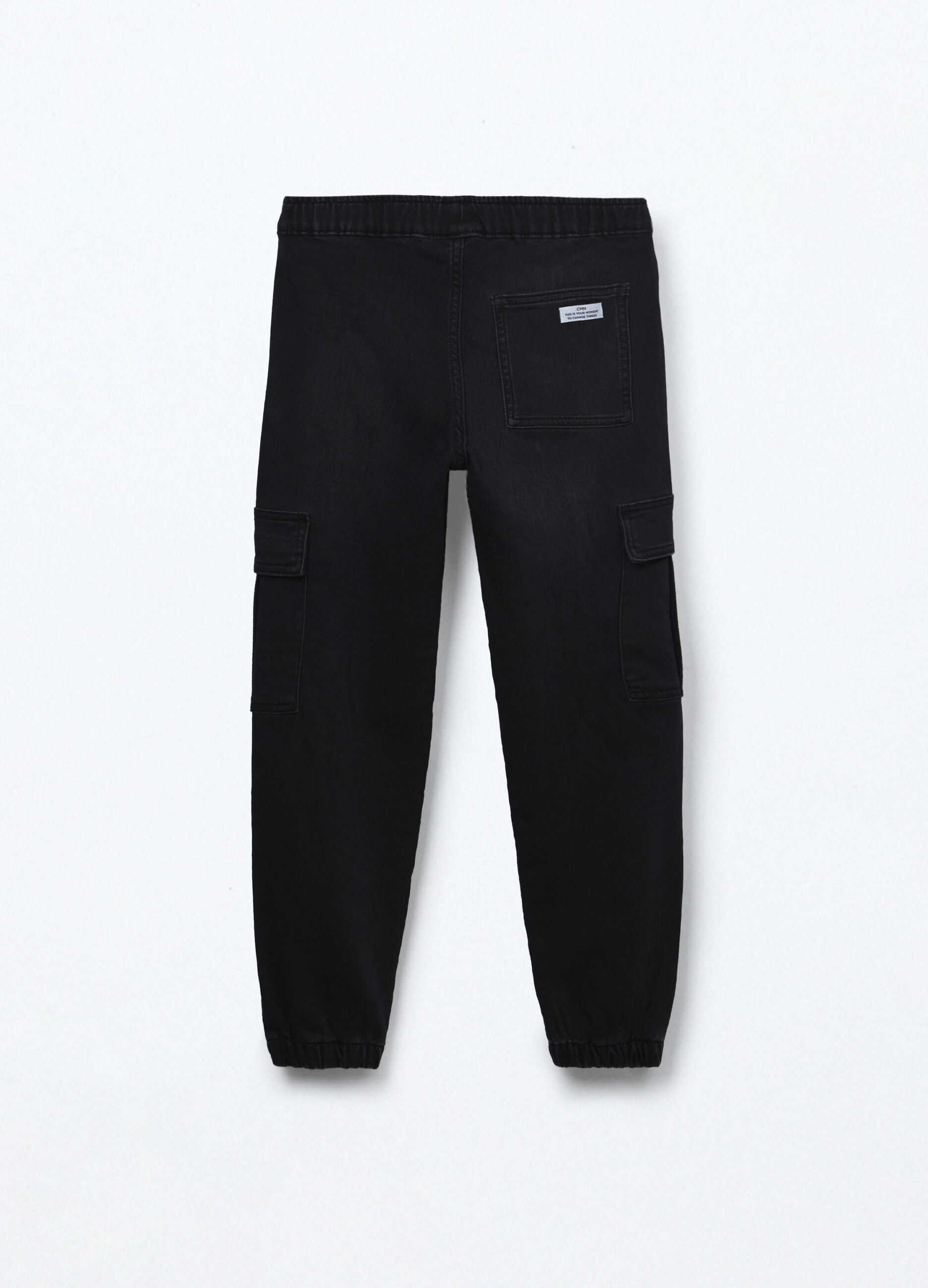 Jogger cargo in denim misto cotone ragazzo_1