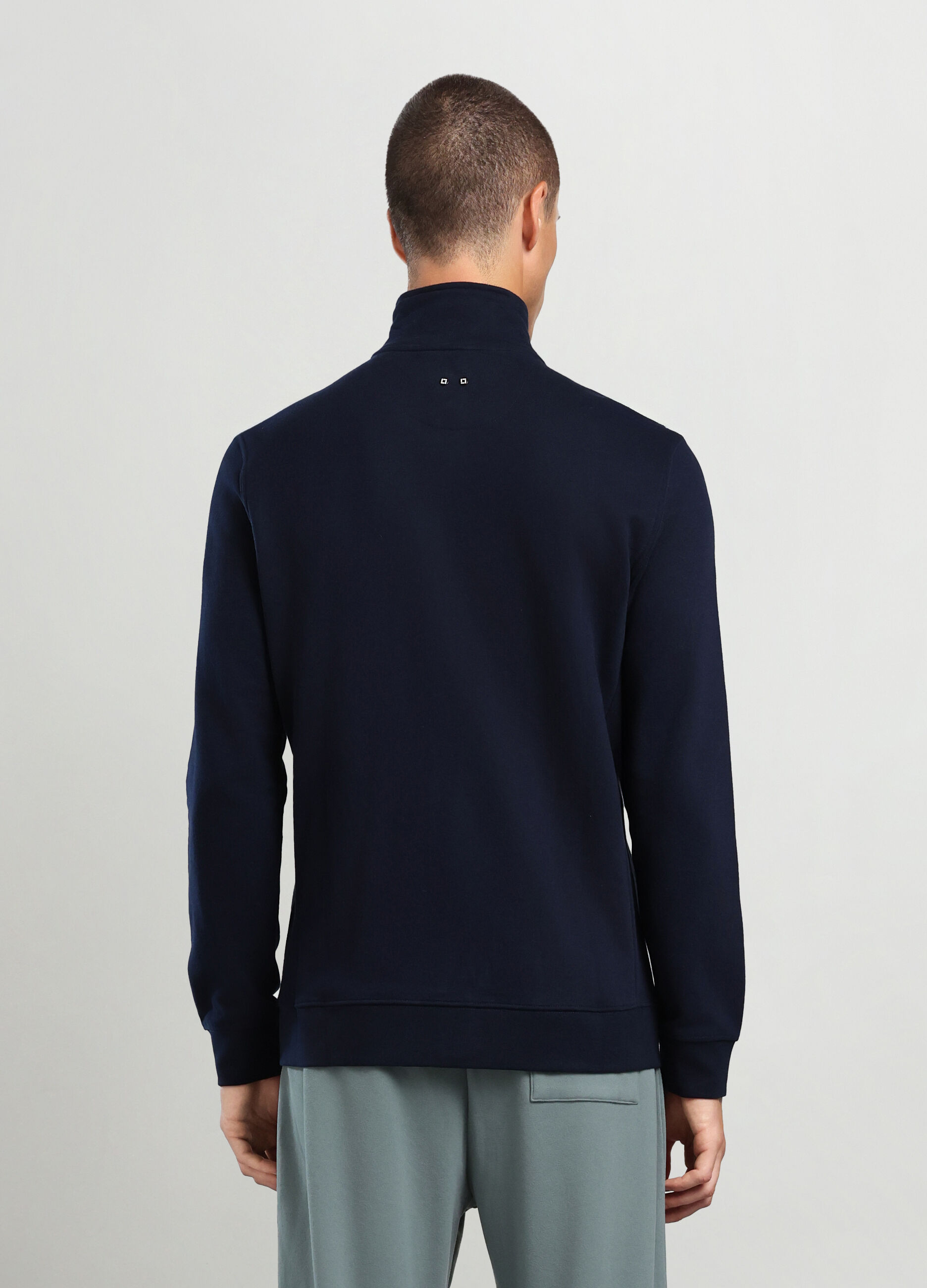 Felpa lupetto in puro cotone uomo_1