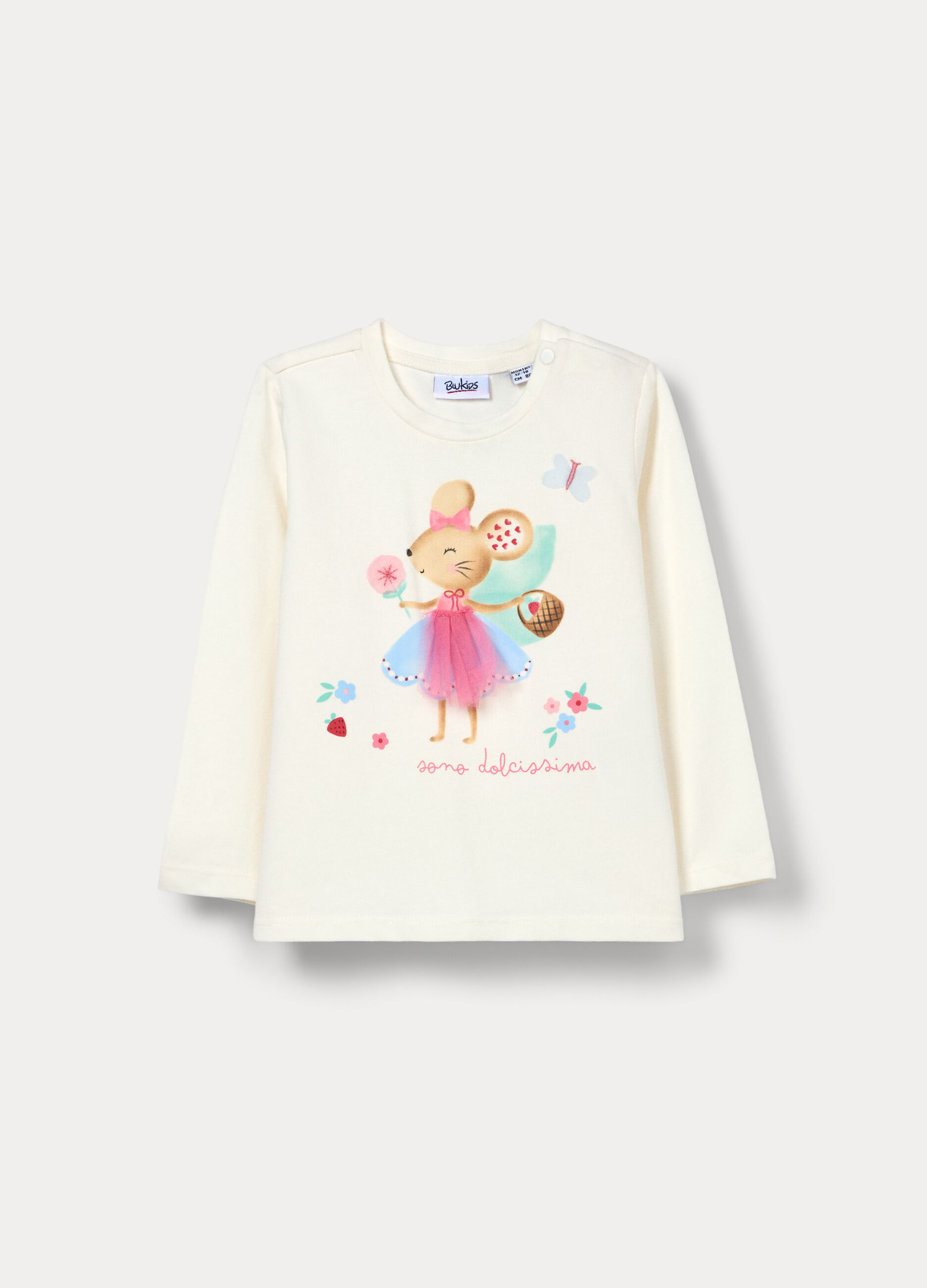 T-shirt in jersey di cotone stretch bimba_0