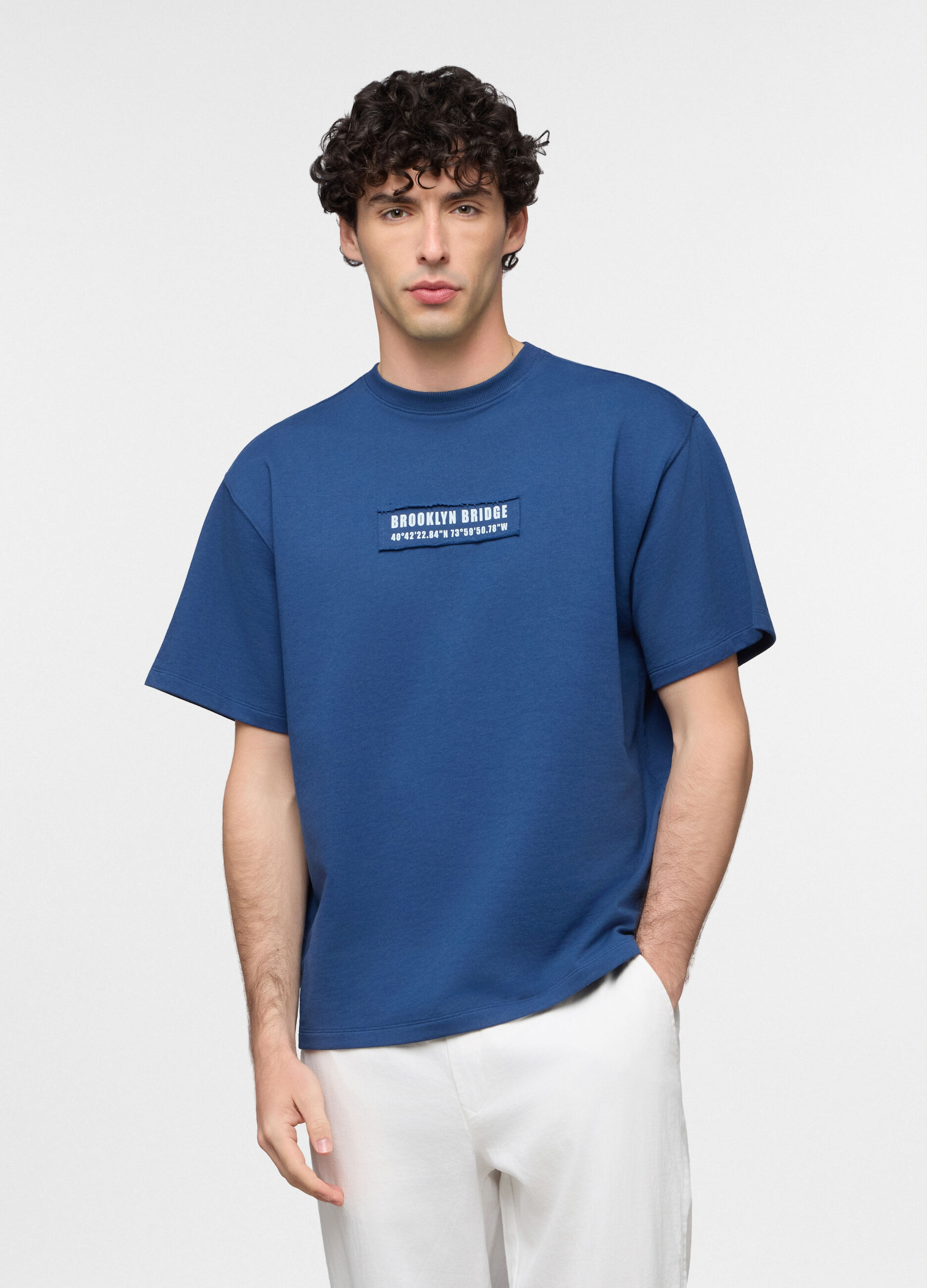 T-shirt Brooklyn in felpa misto cotone uomo_0