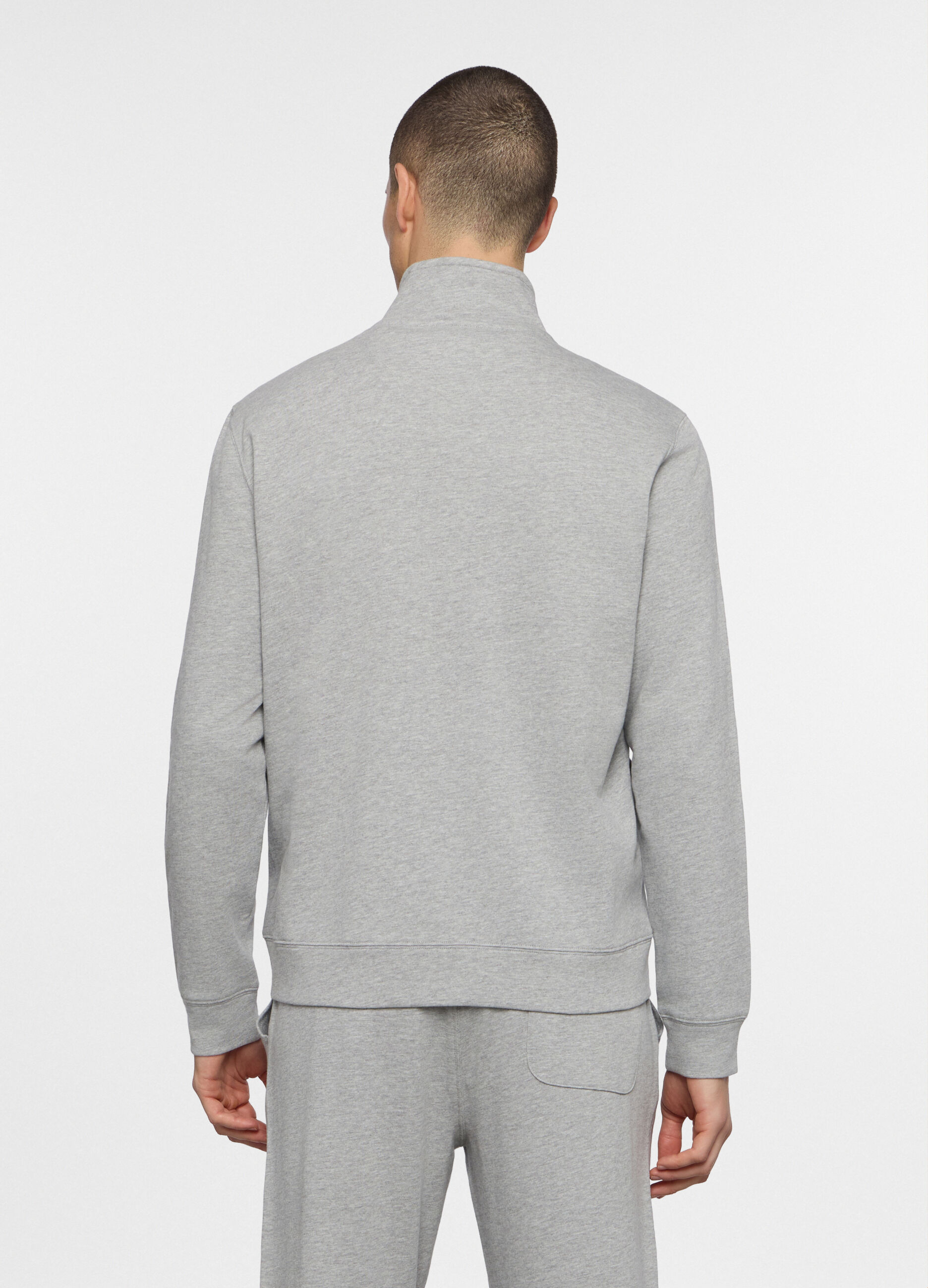 Felpa con zip in cotone uomo_1