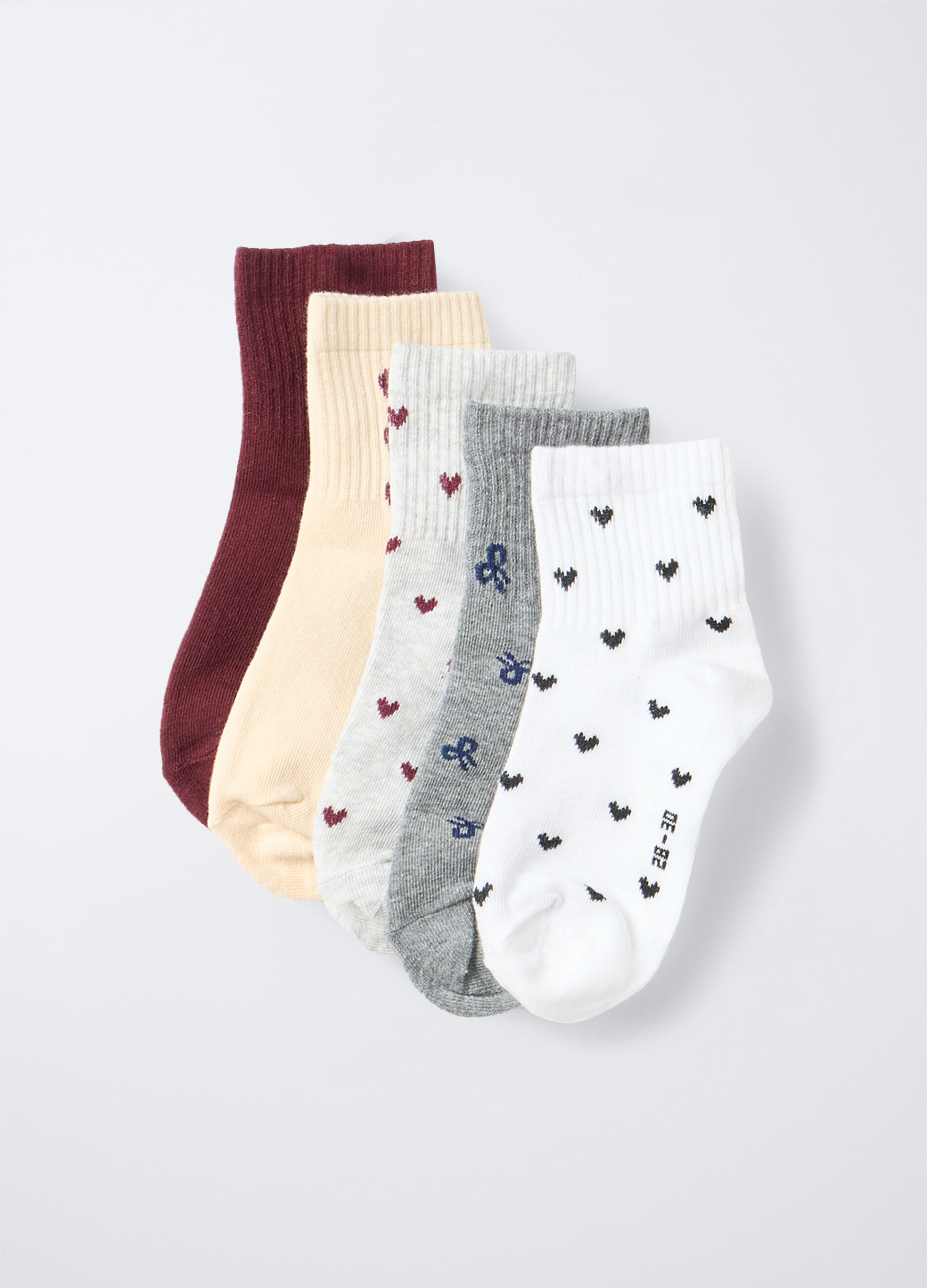 Pack 5 calze corte misto cotone stretch bambina_0