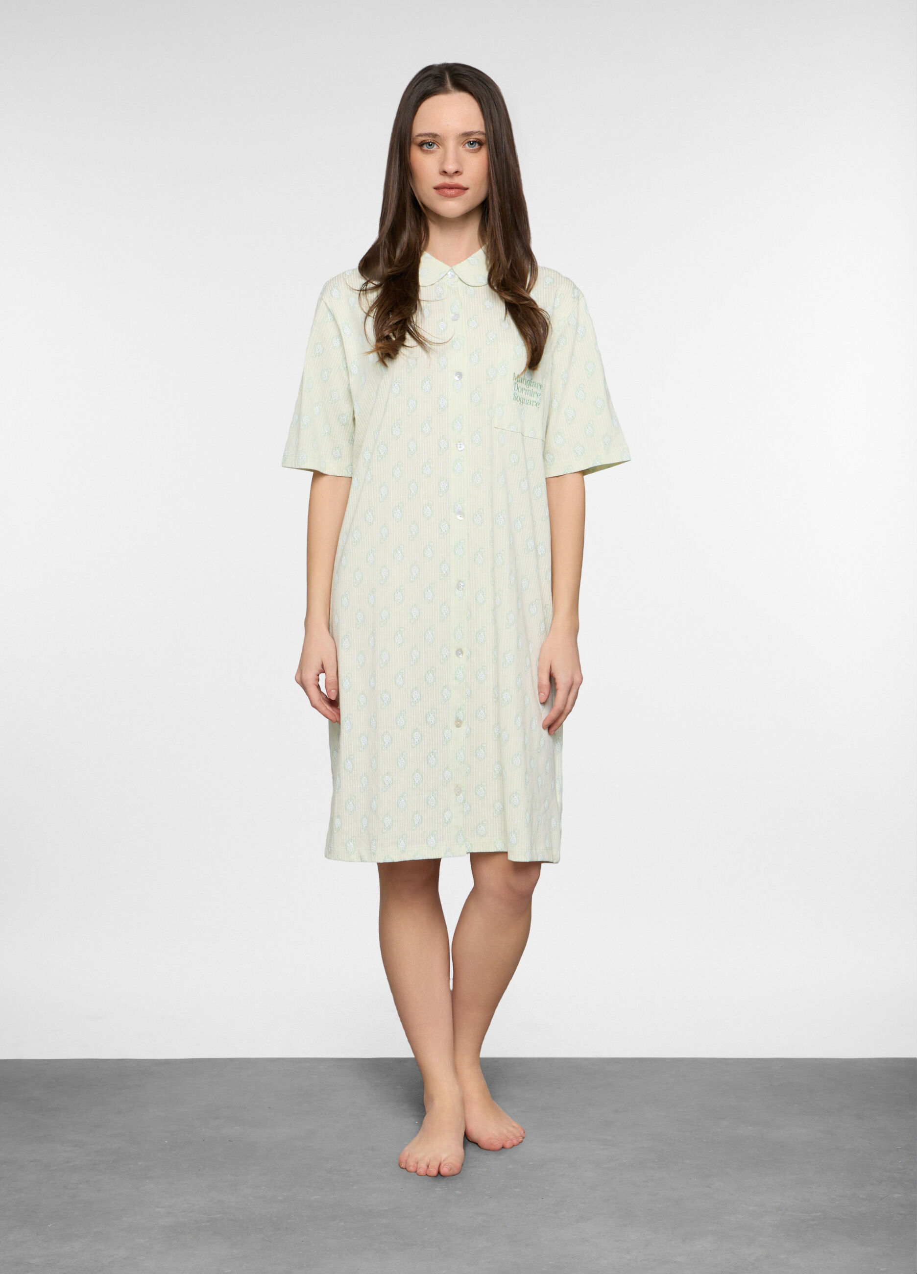 Camicia da notte in jersey di puro cotone donna_0