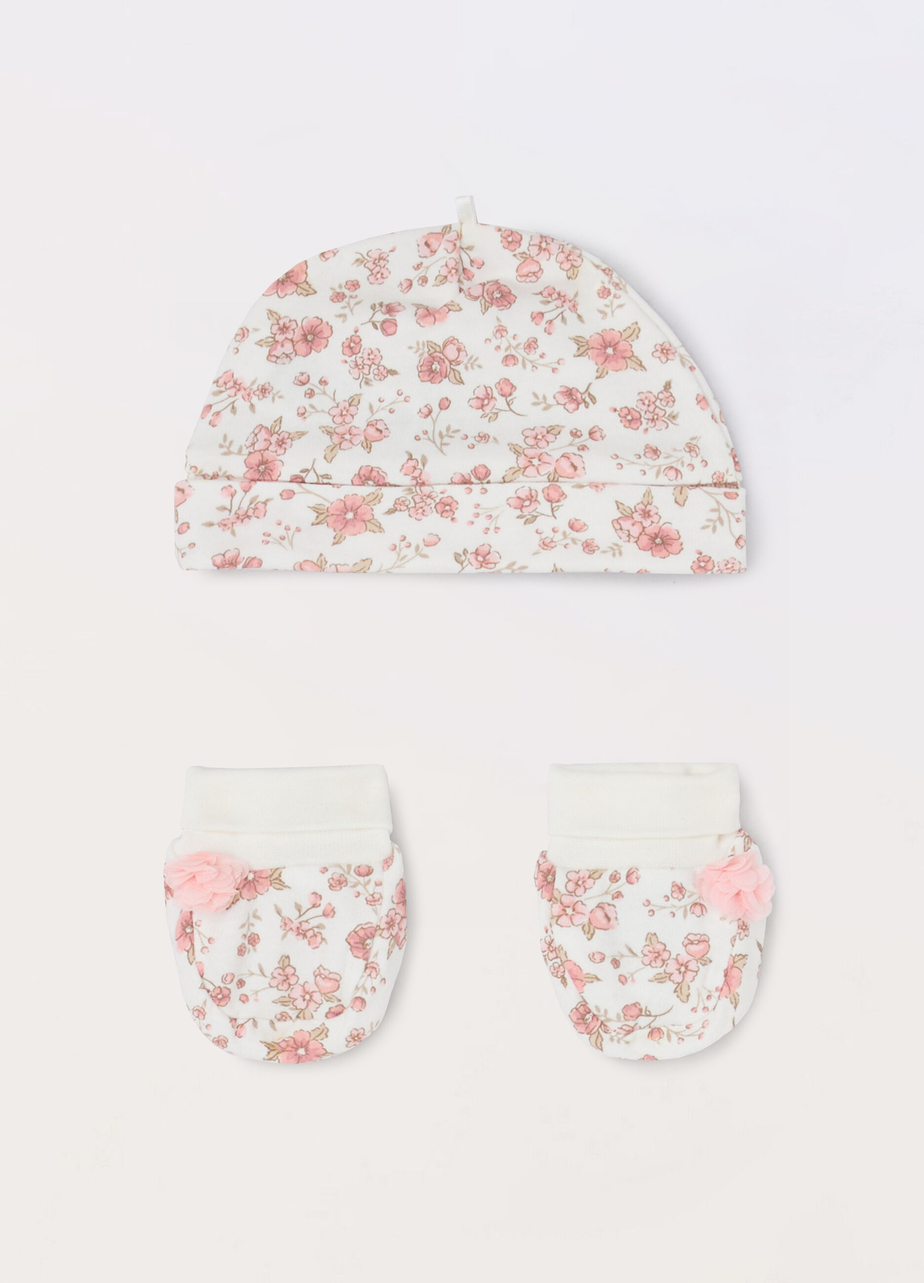 Set berretto + scarpine in interlock di puro cotone neonata_0
