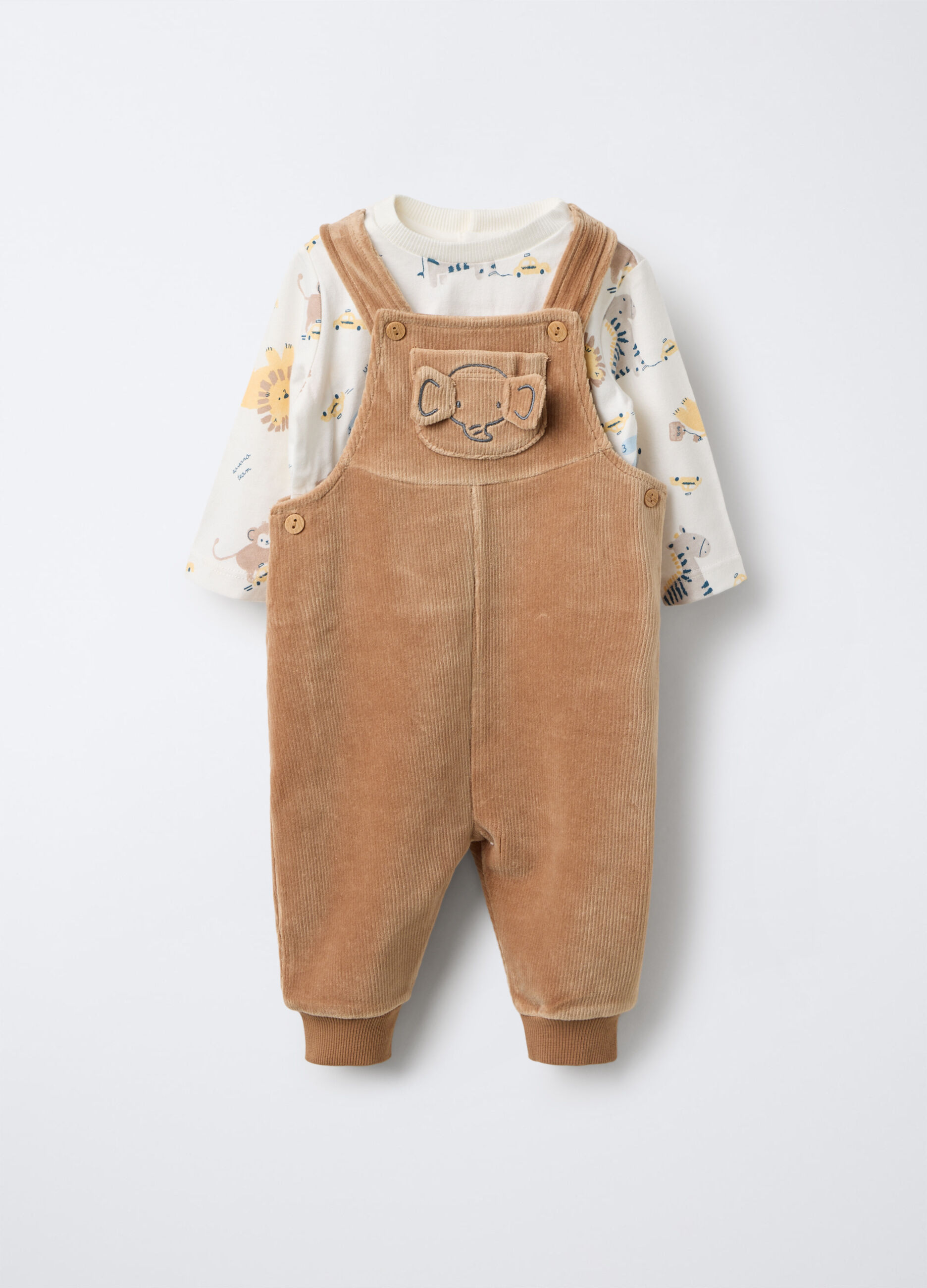 Set in puro cotone velour neonato_0