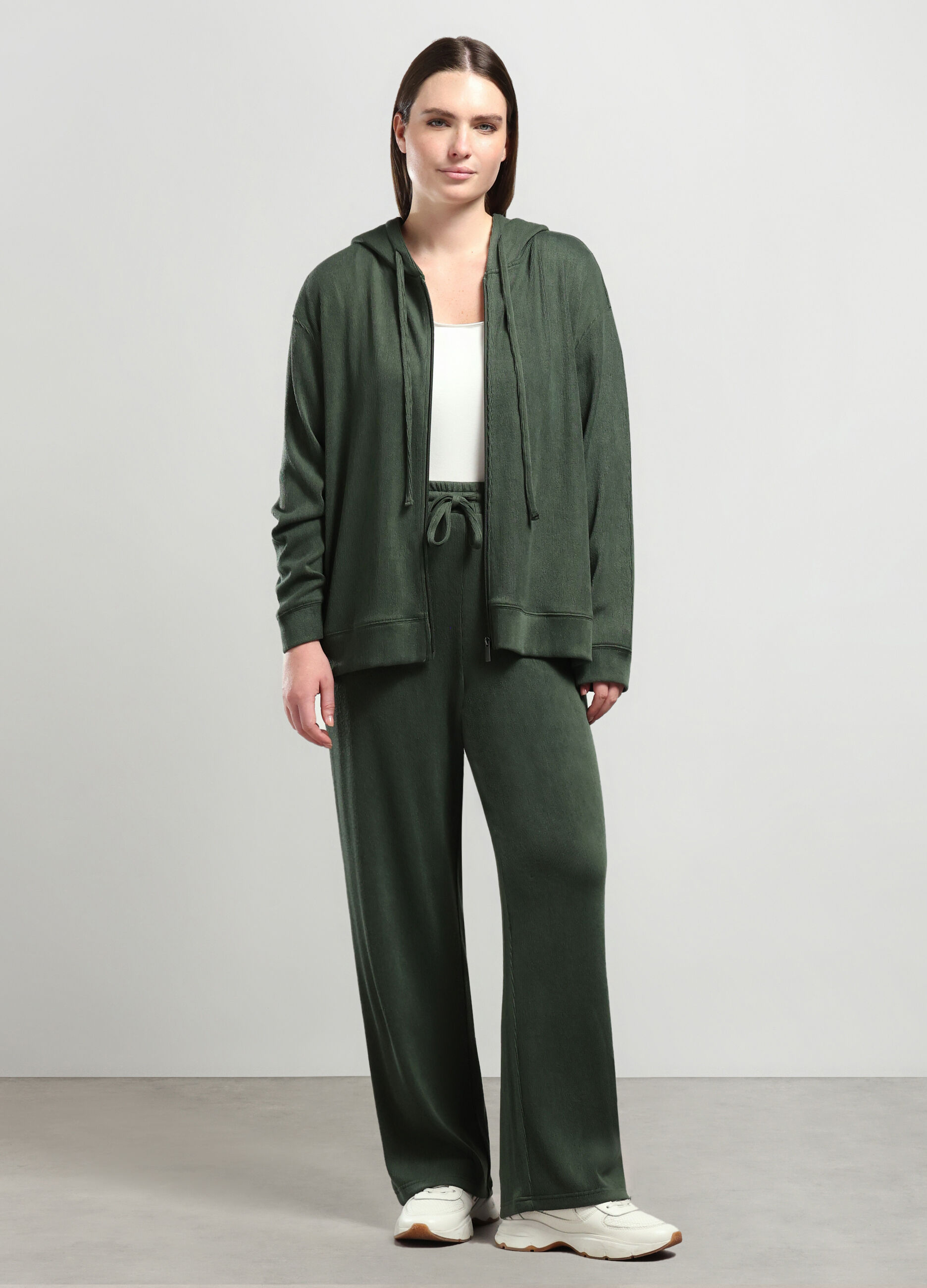 Jogger in costina di misto viscosa donna curvy_0