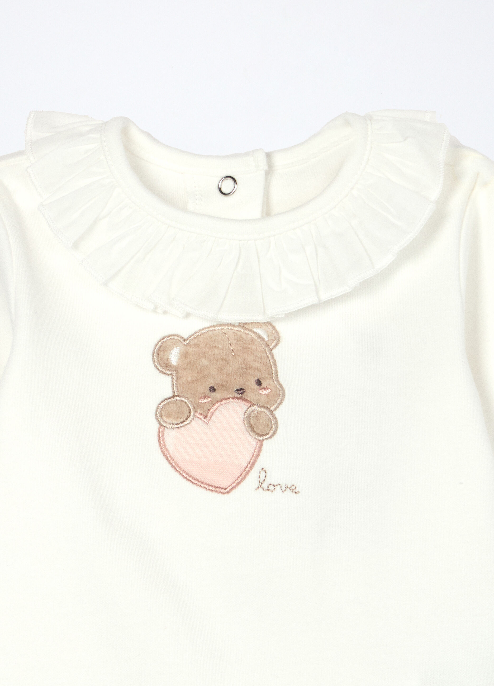 Set body + salopette in interlock di puro cotone neonata_2