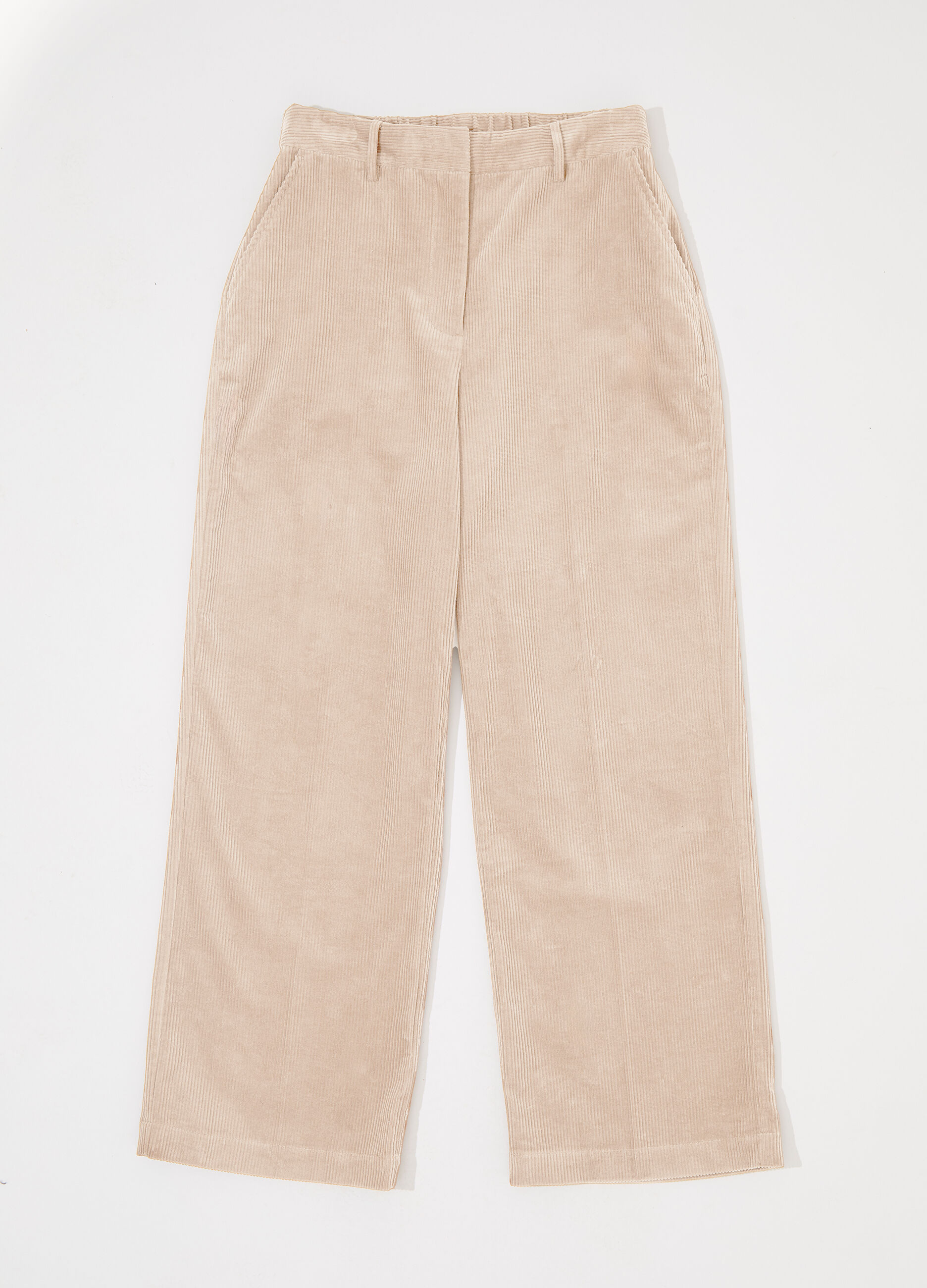 Pantalone dritto in velluto corduroy donna_4