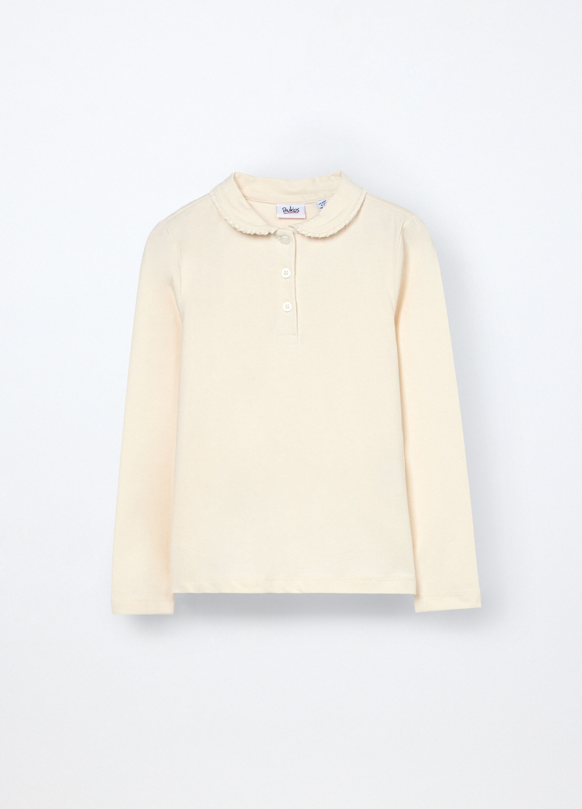 Polo a maniche lunghe in cotone stretch bambina