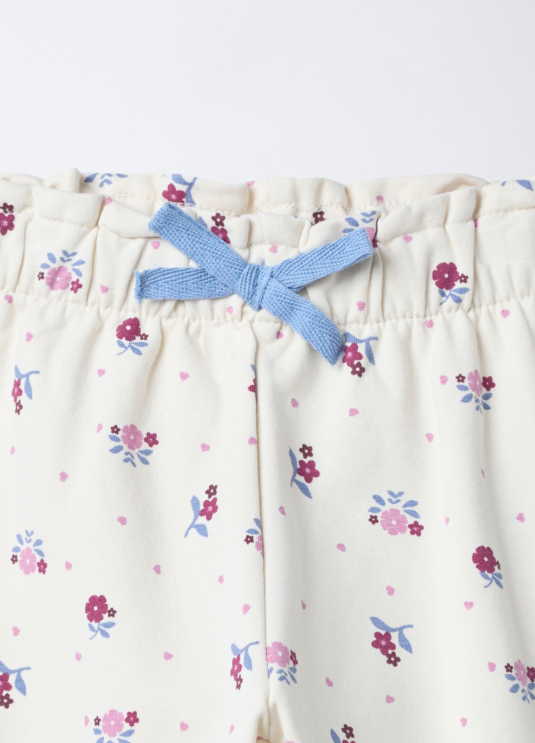 Jogger in cotone garzato stretch bimba_2