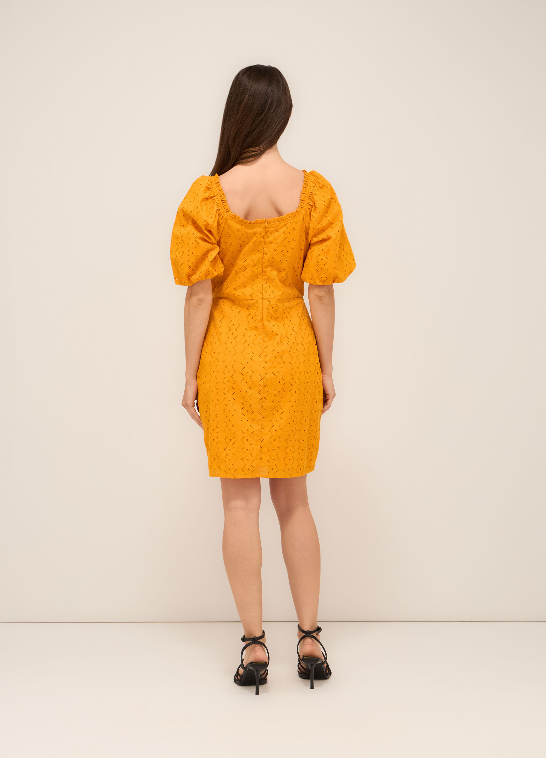 Abito corto in puro cotone sangallo donna_1