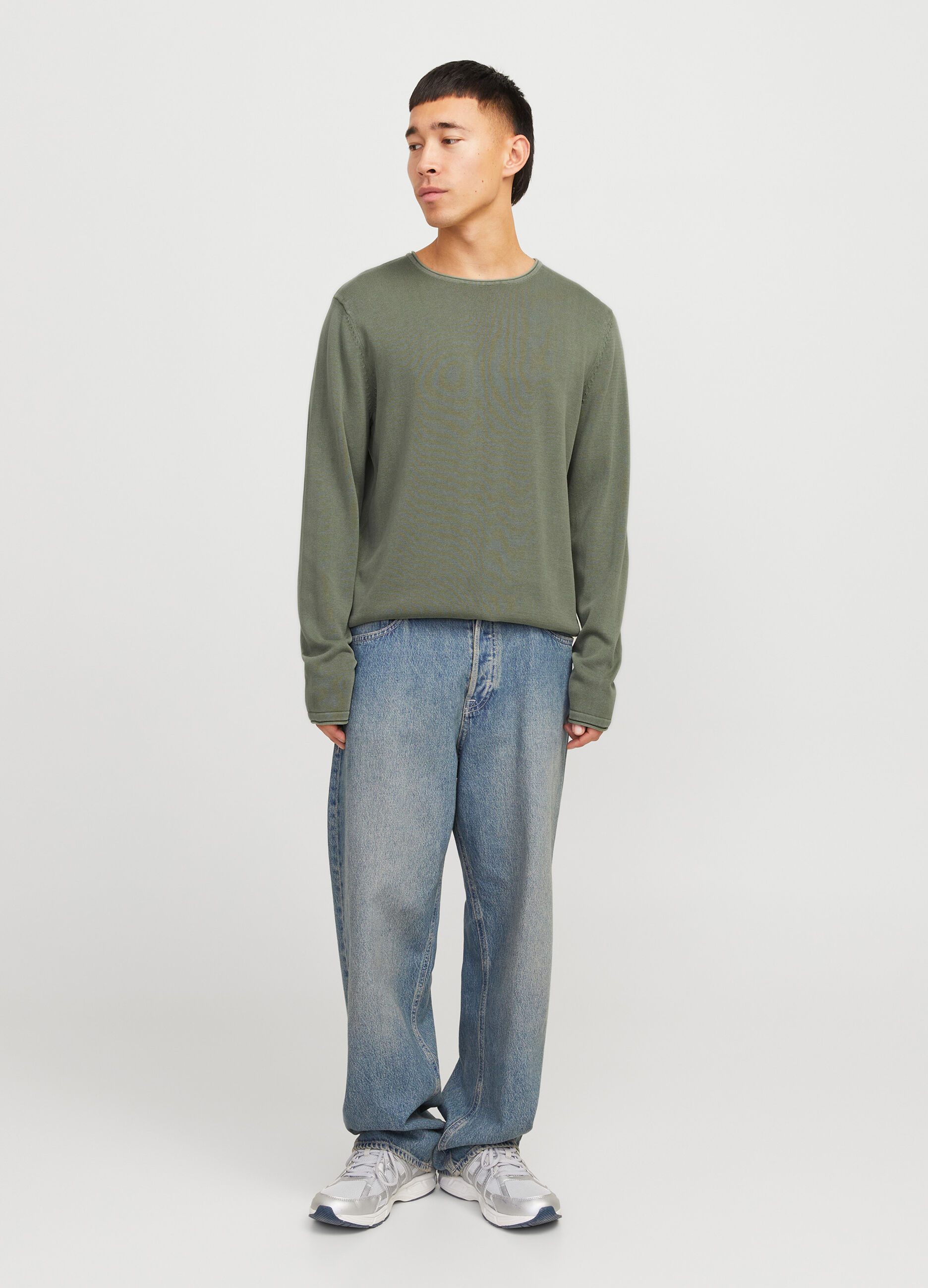 Maglione girocollo in cotone uomo