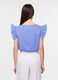 Camicia fit slim con scollo rotondo in puro cotone donna_1