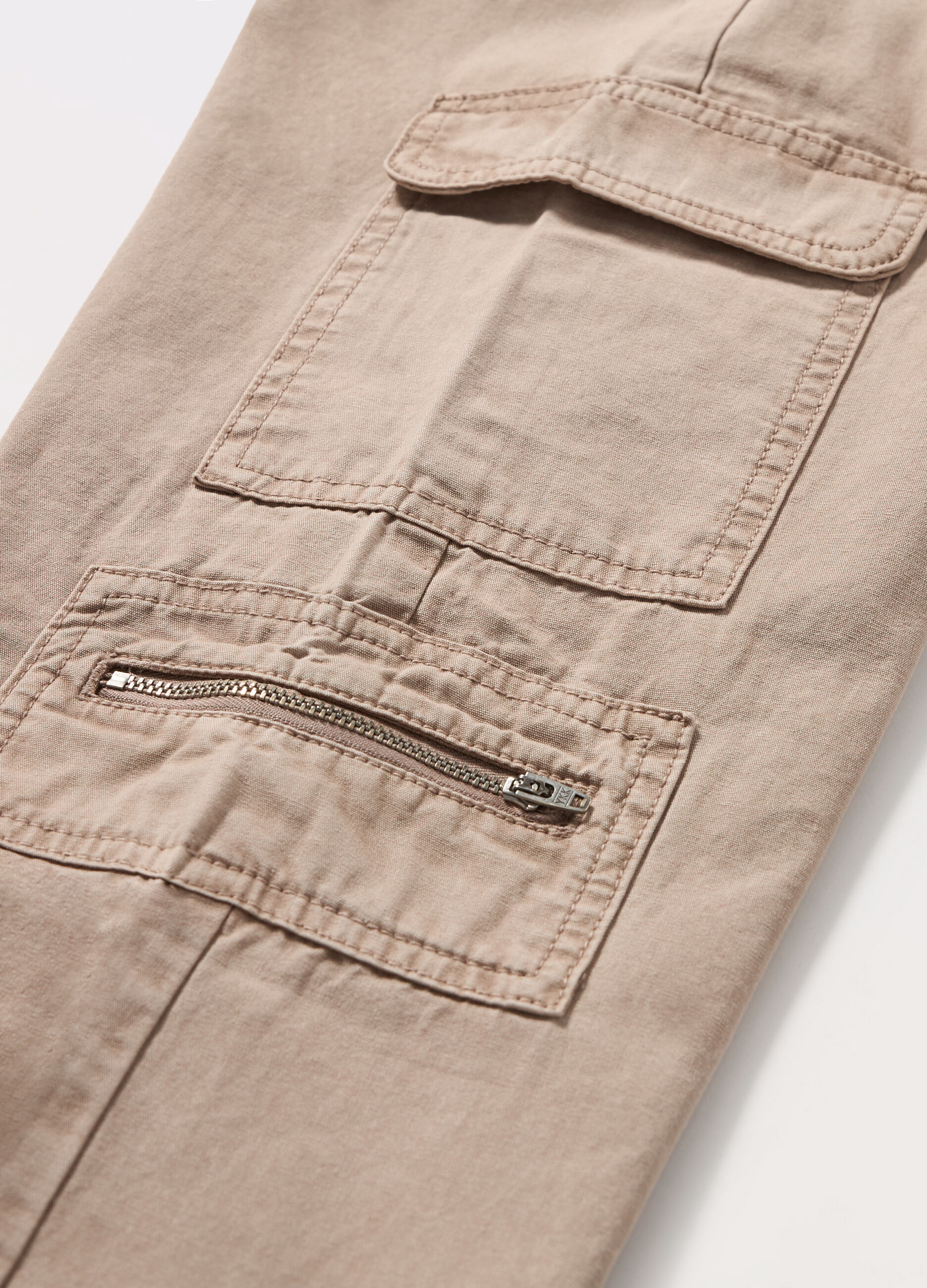 Pantaloni cargo in denim di puro cotone ragazza_1