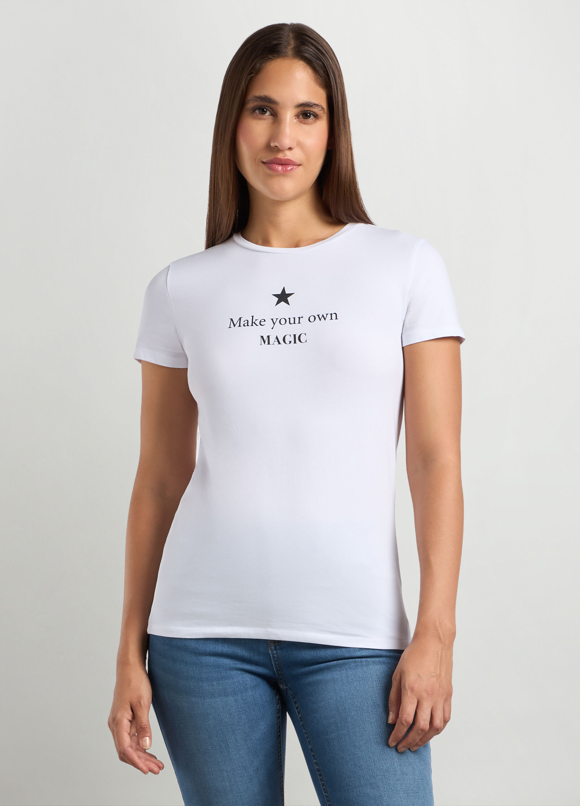 T-shirt in cotone stretch donna_0