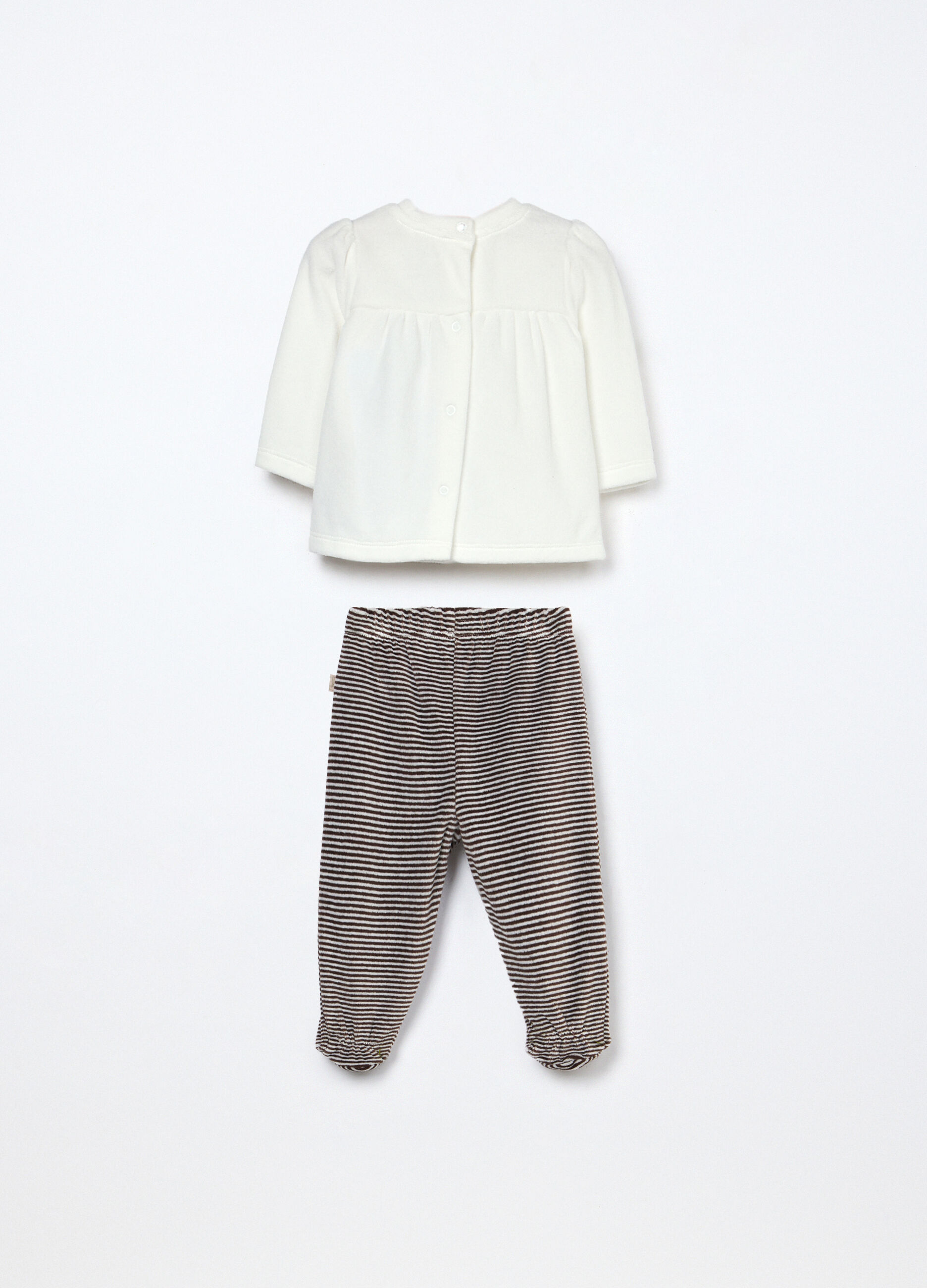 Set in misto cotone velours neonata_1