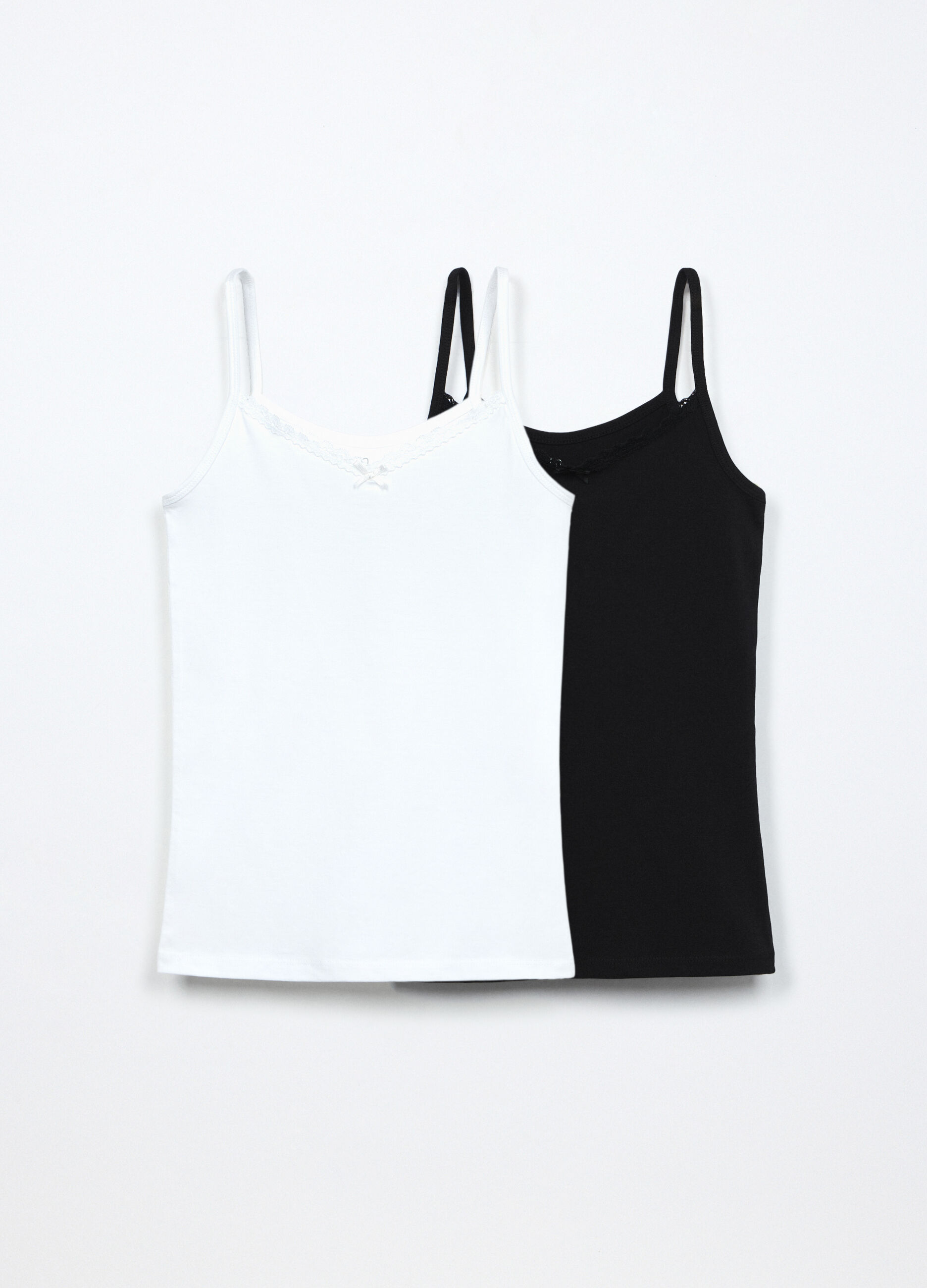 Pack 2 canotte in jersey di cotone stretch ragazza_0