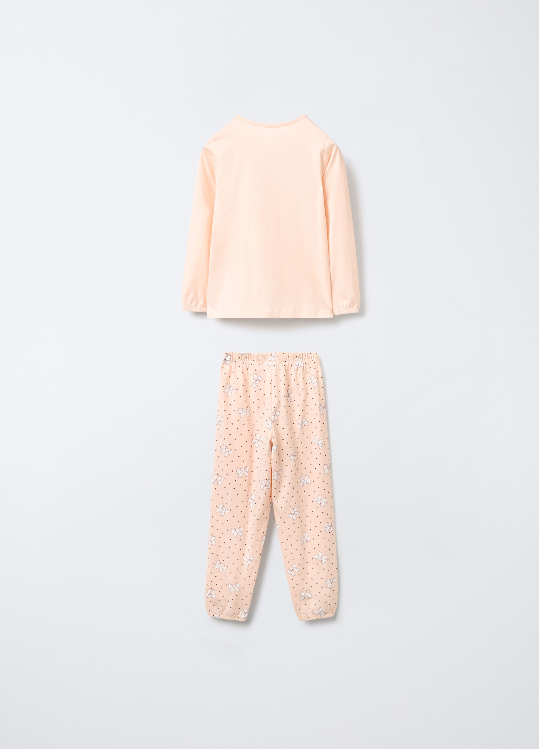 Set pigiama lungo in jersey di puro cotone bambina_1