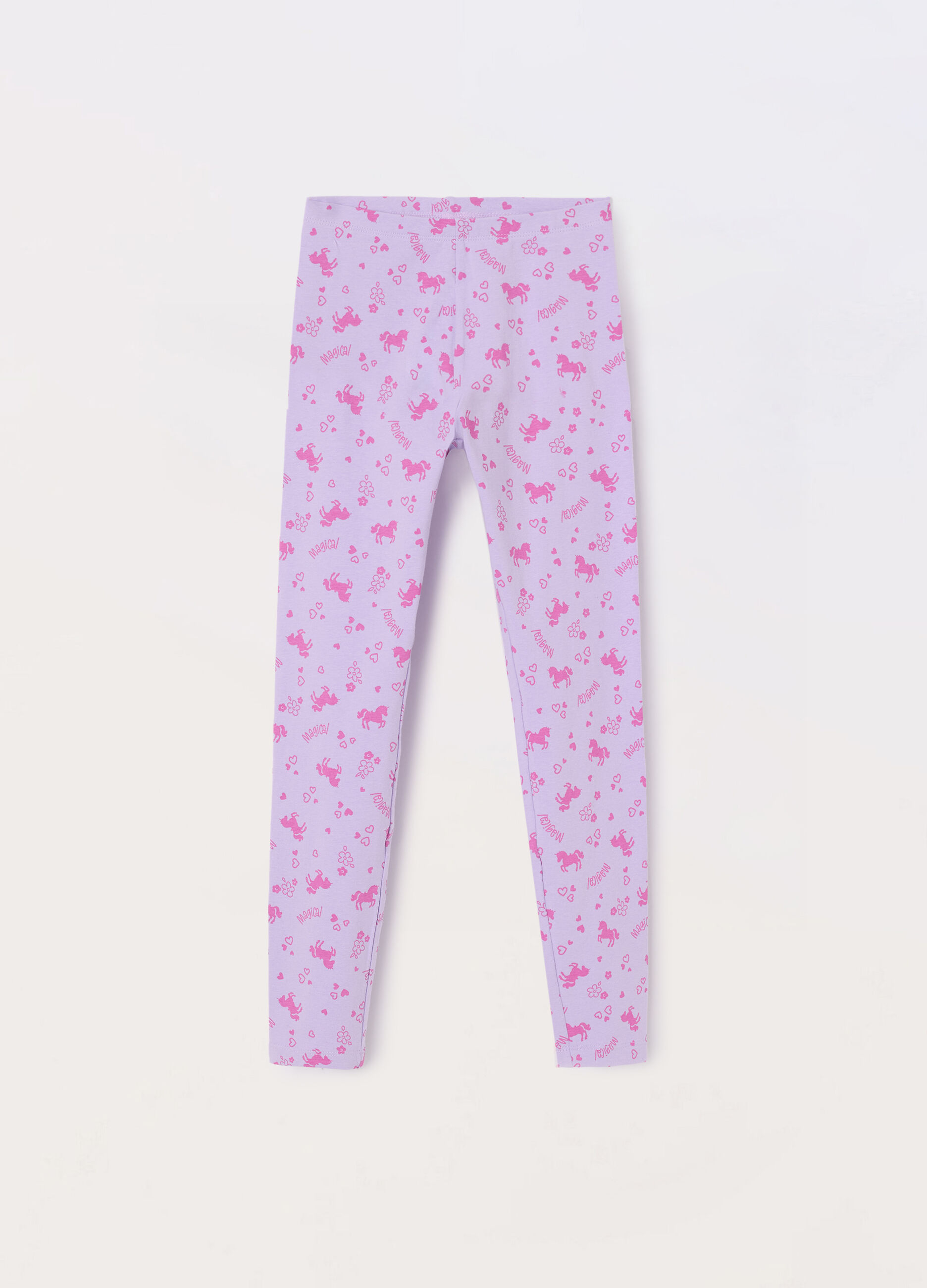 Leggings in jersey di cotone stretch bambina_0