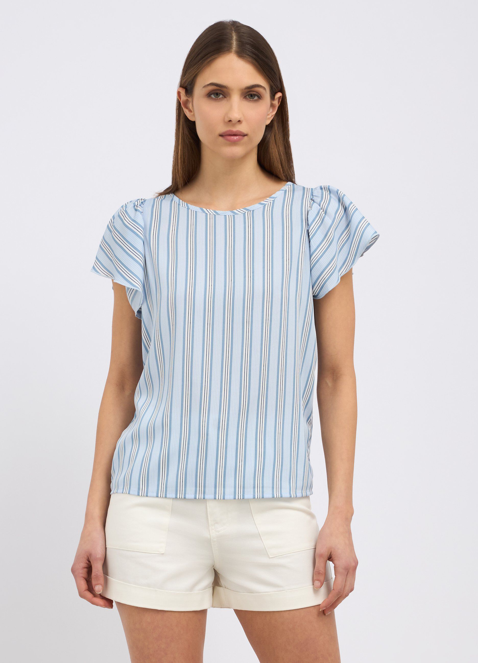 Blusa con maniche ad aletta donna_0