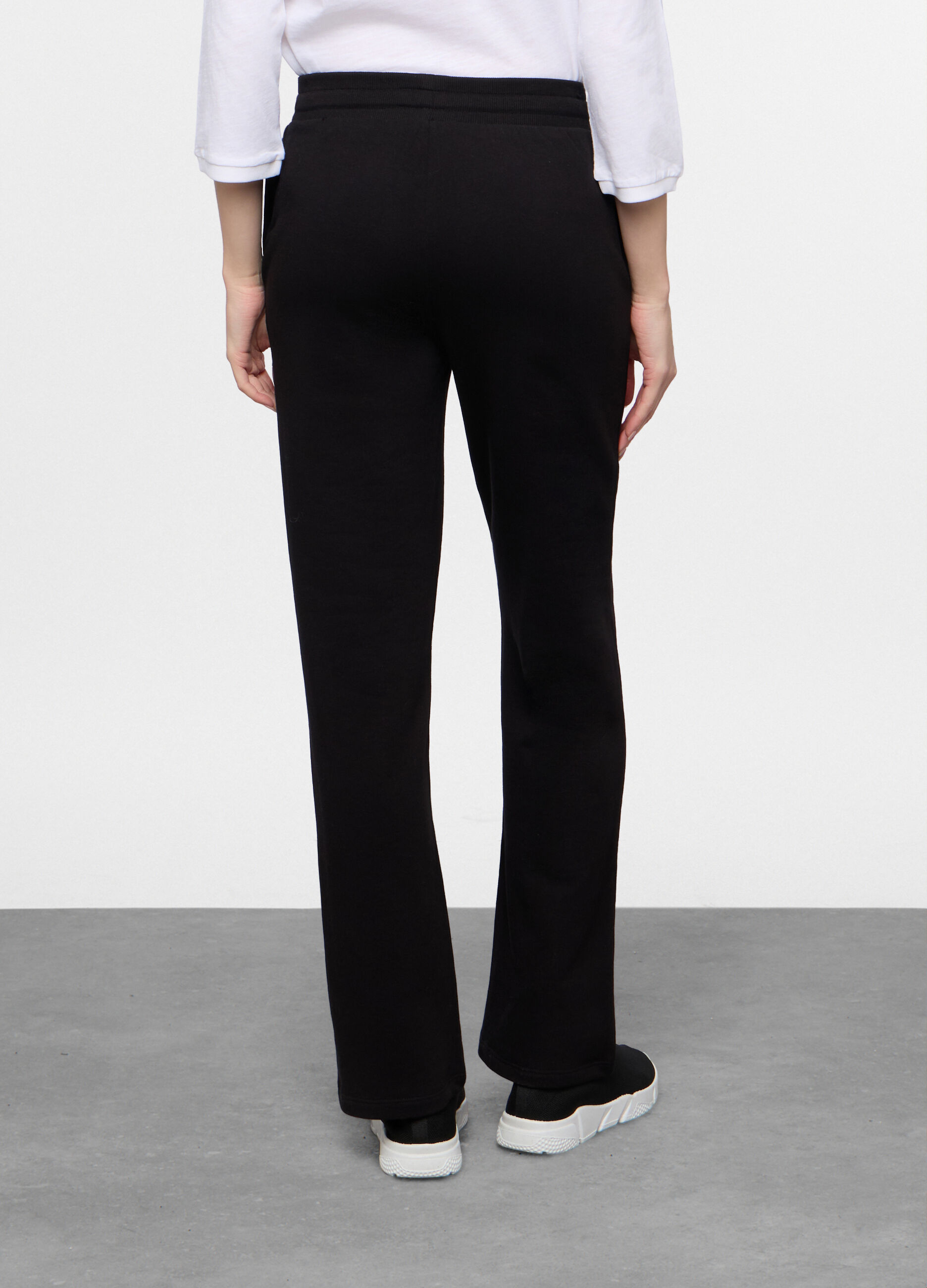 Jogger wide leg in french terry stretch donna_1