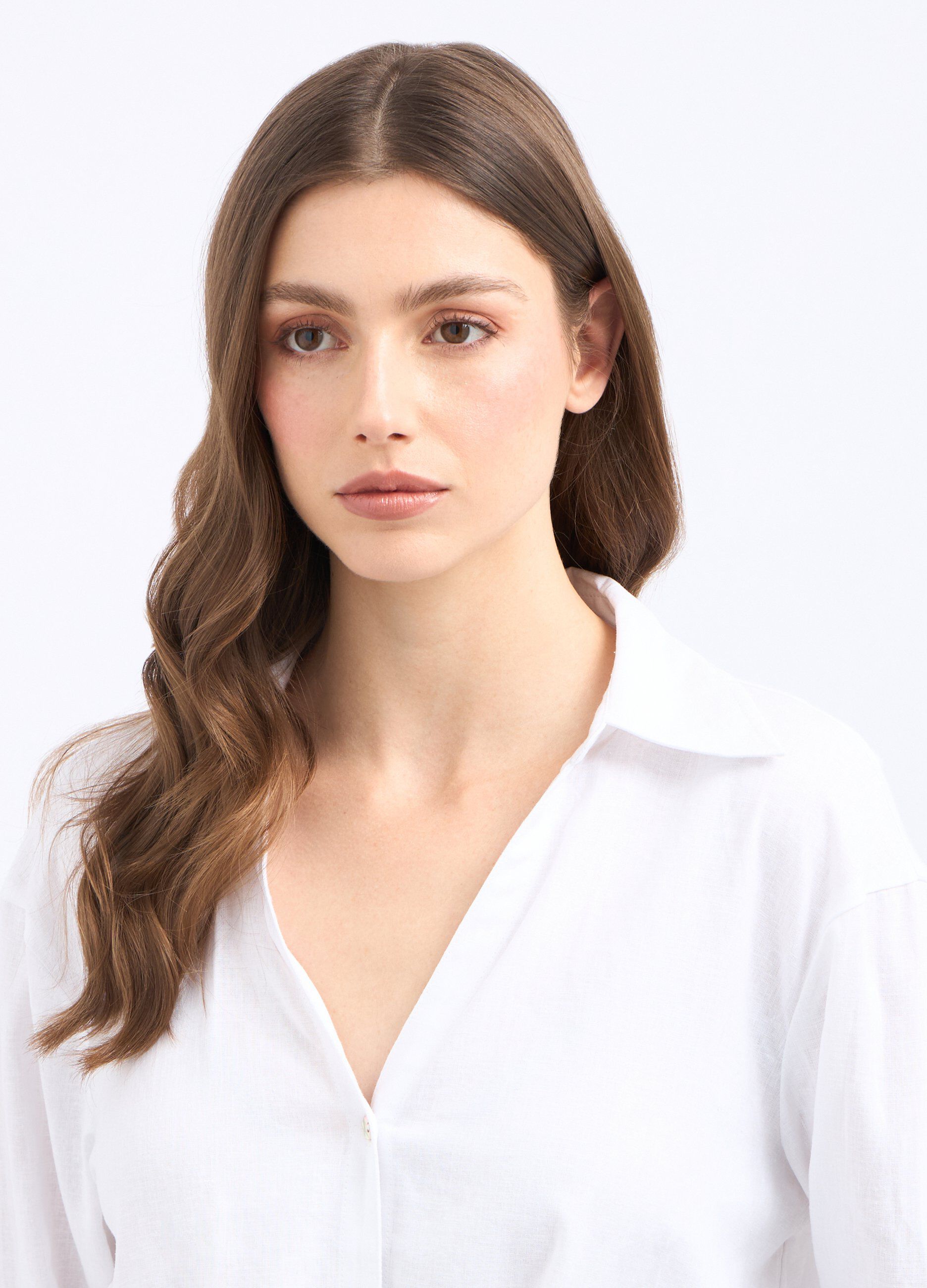 Camicia in misto lino donna_2
