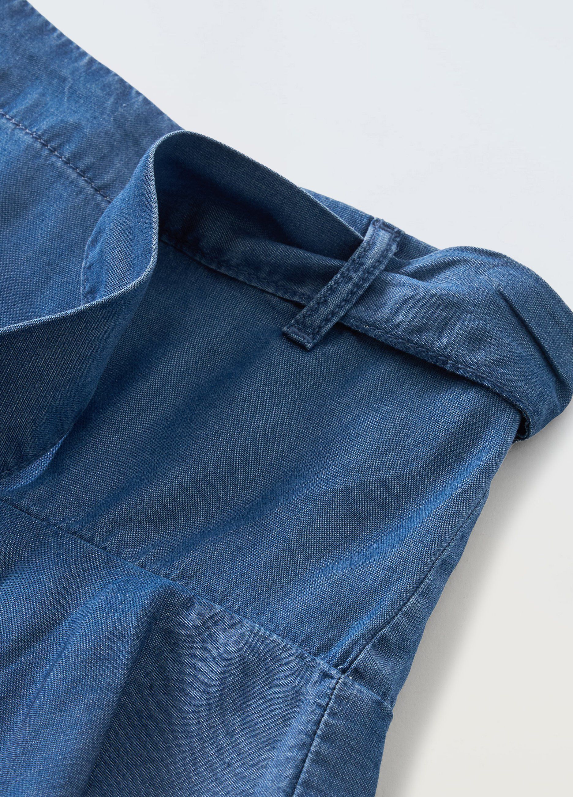 Gonna pantalone in denim di puro lyocell bambina_1