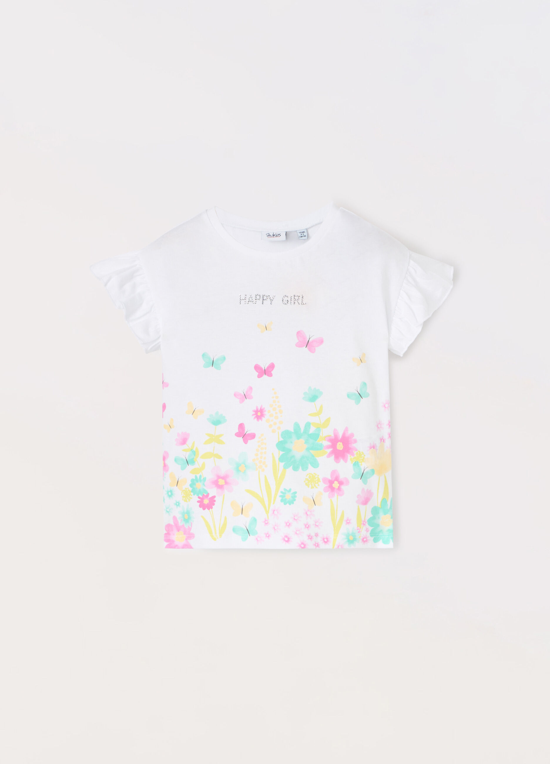 T-shirt in jersey di puro cotone bambina_0