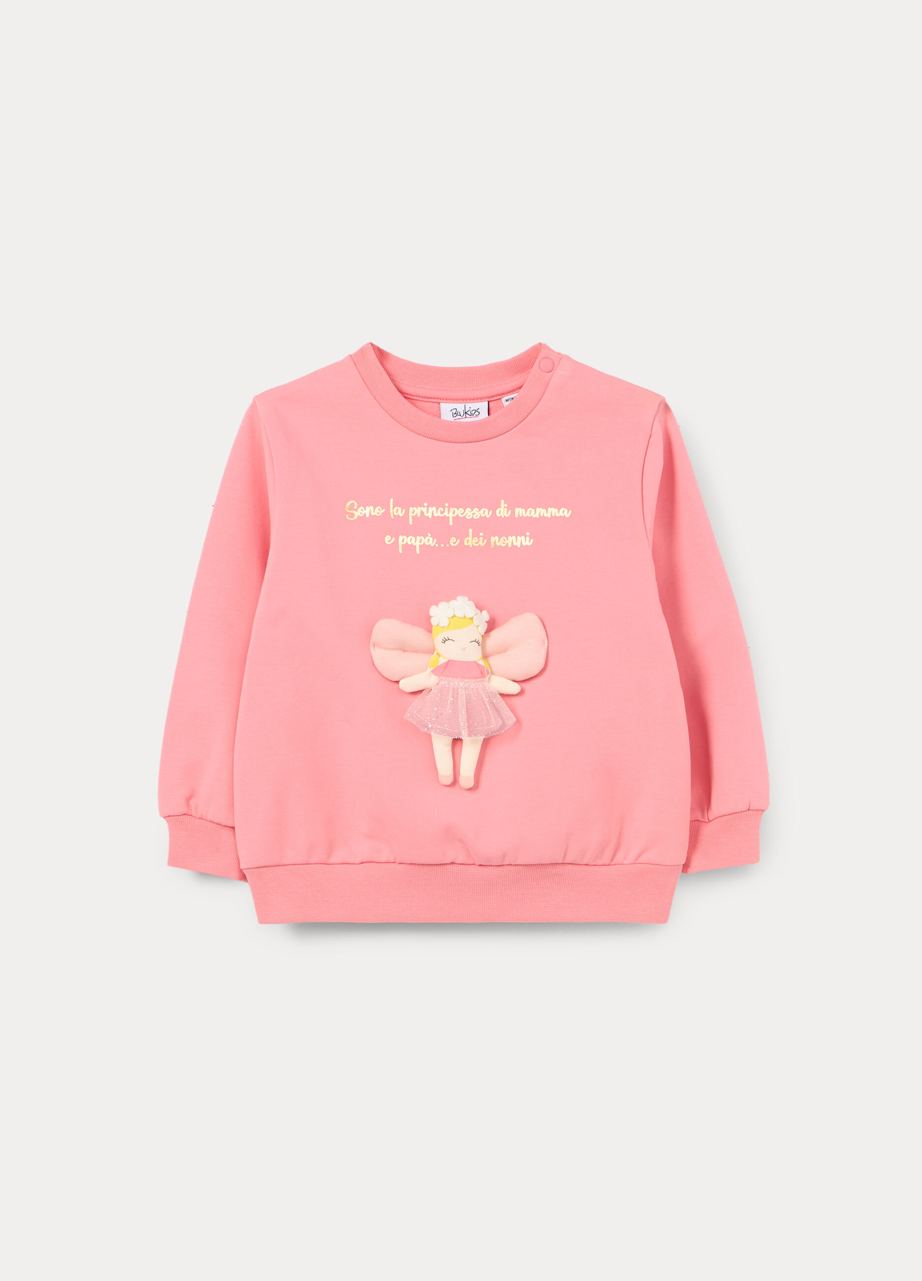 Felpa in french terry di cotone stretch bimba_0