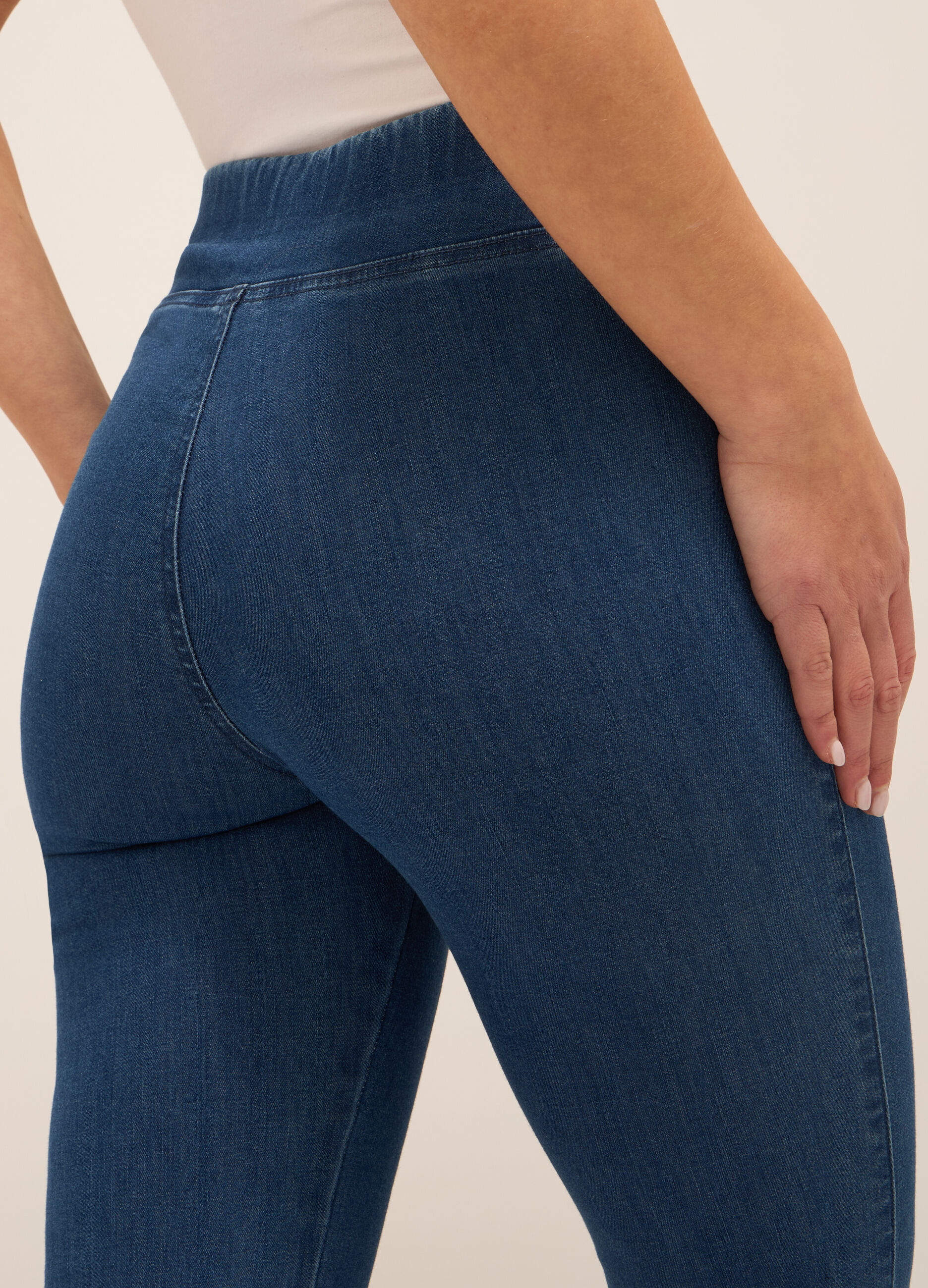 Jeggings a vita alta in stretch denim flare fit donna_3