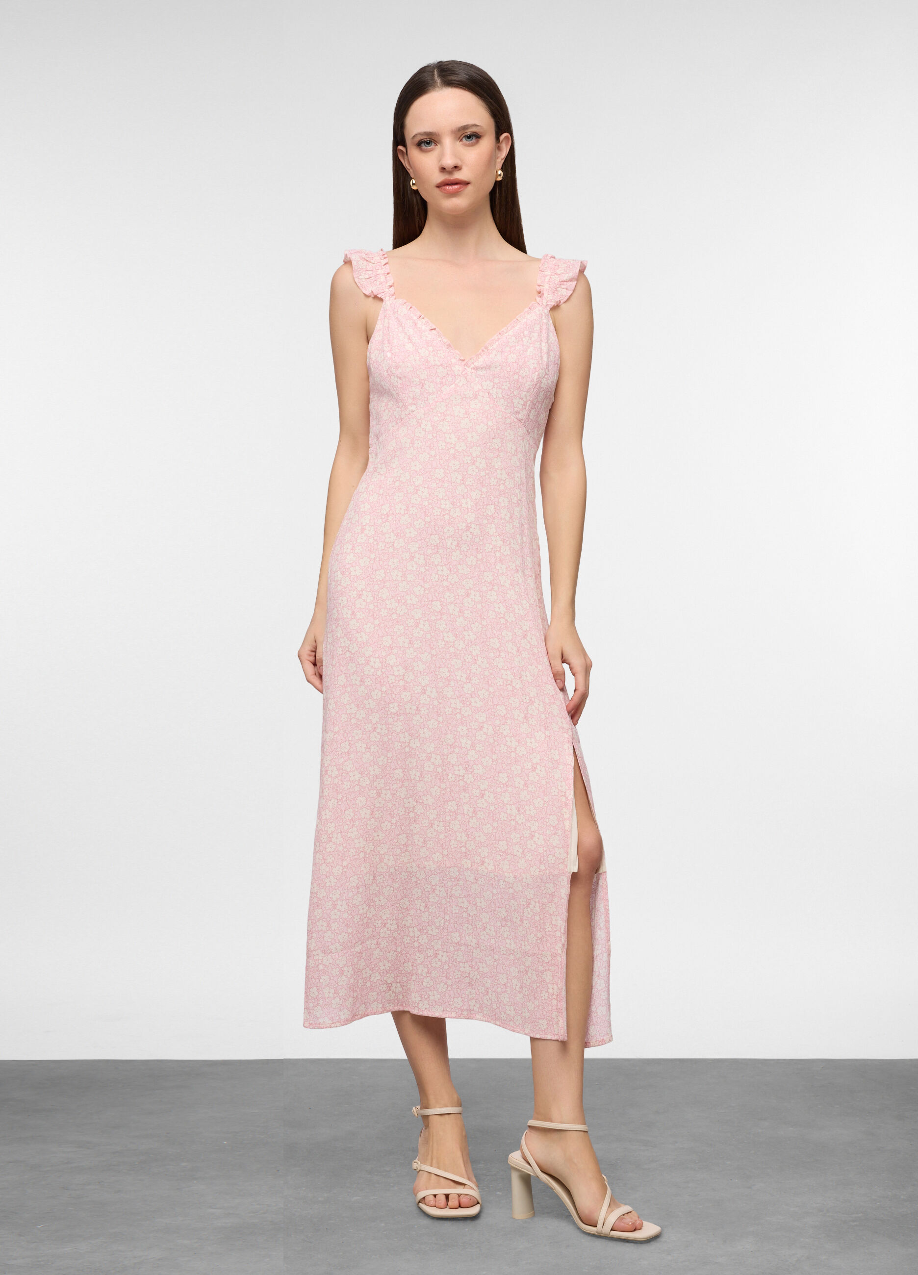 Abito lungo crepe misto viscosa donna_0