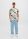 Camicia a maniche corte con stampa uomo_0