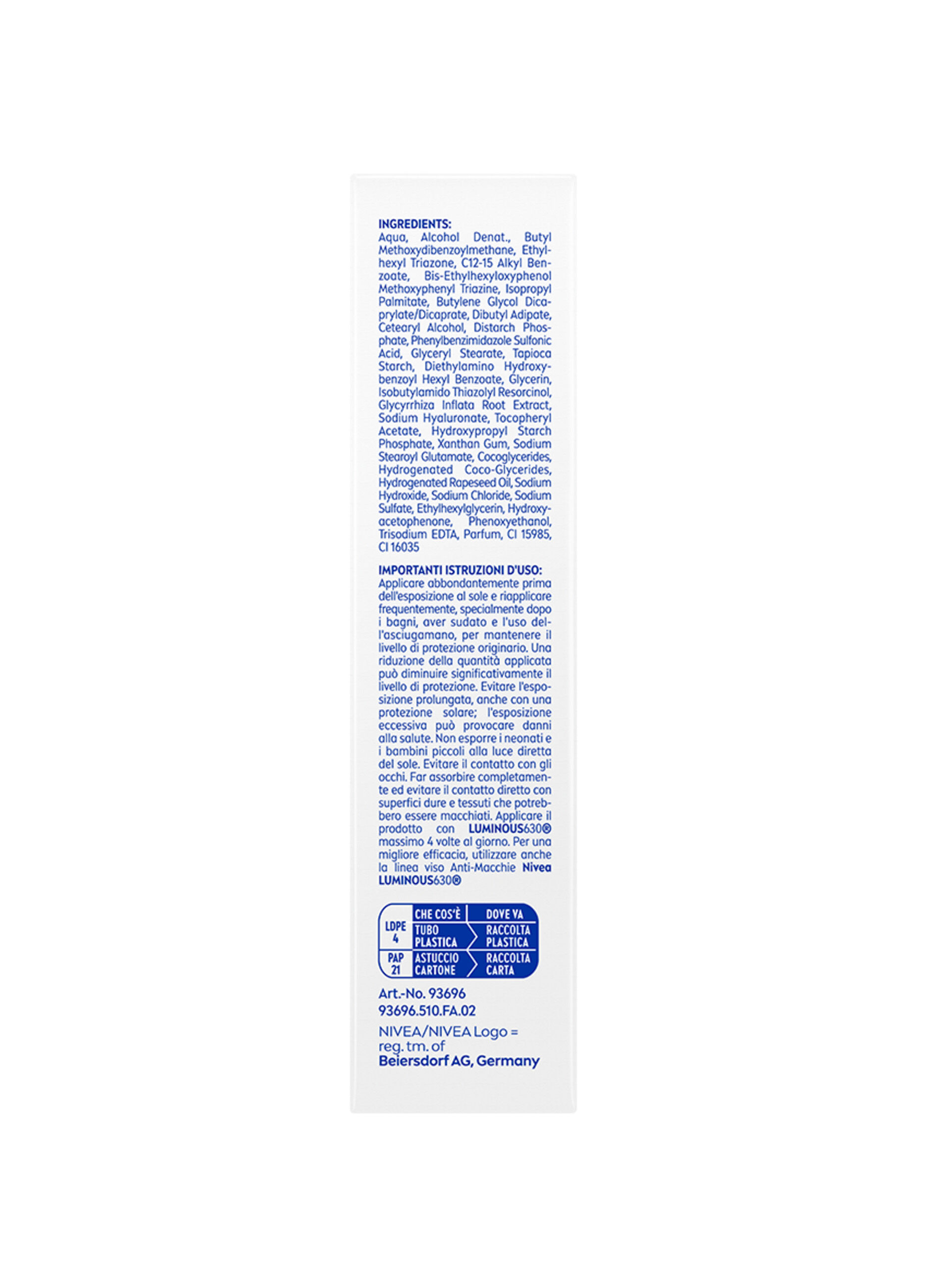 Nivea Sun Crema Viso Solare Anti-Macchie Luminous630 FP50+ 40 ml, Crema solare viso 50+ anti-macchie_4
