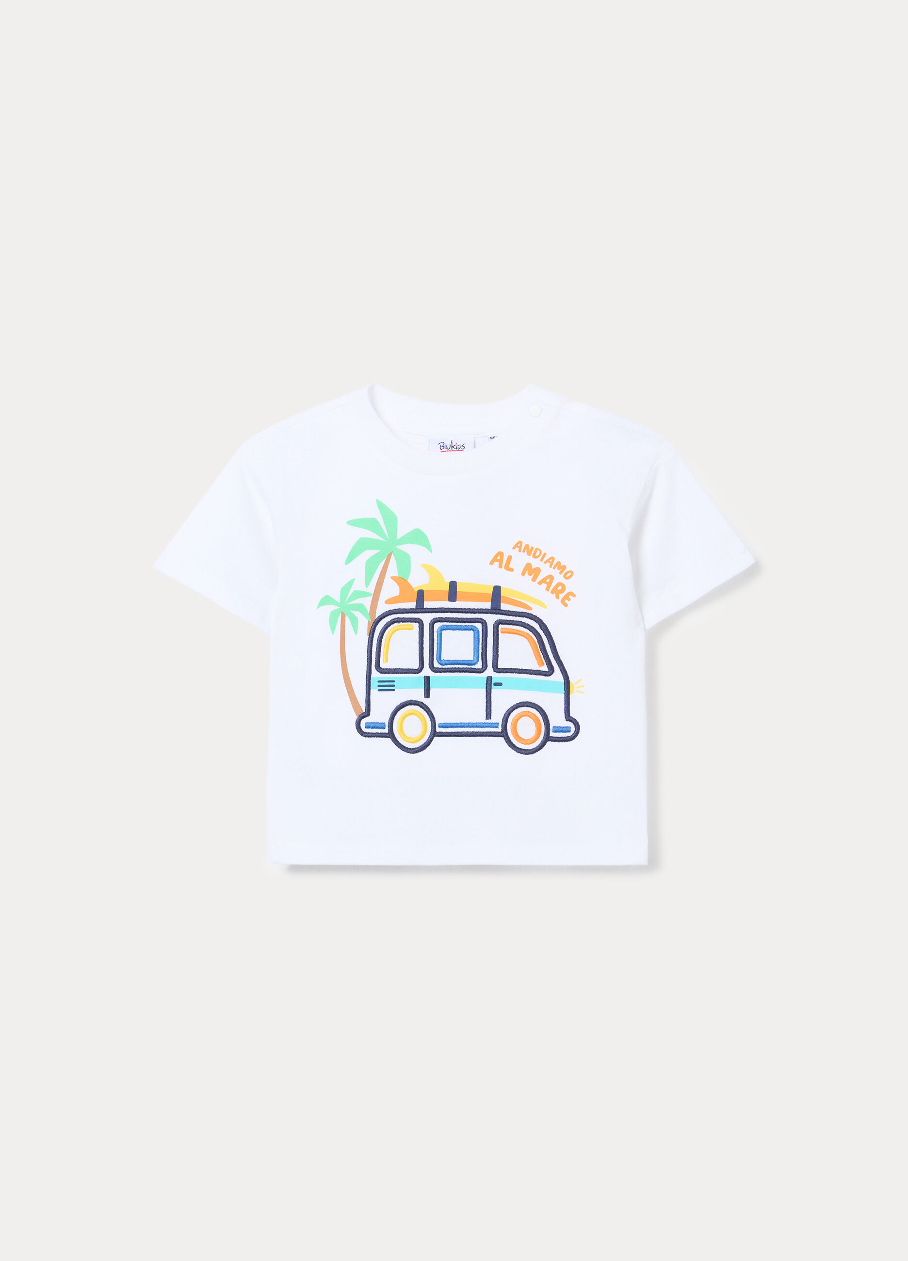 T-shirt girocollo in jersey di puro cotone bimbo_0