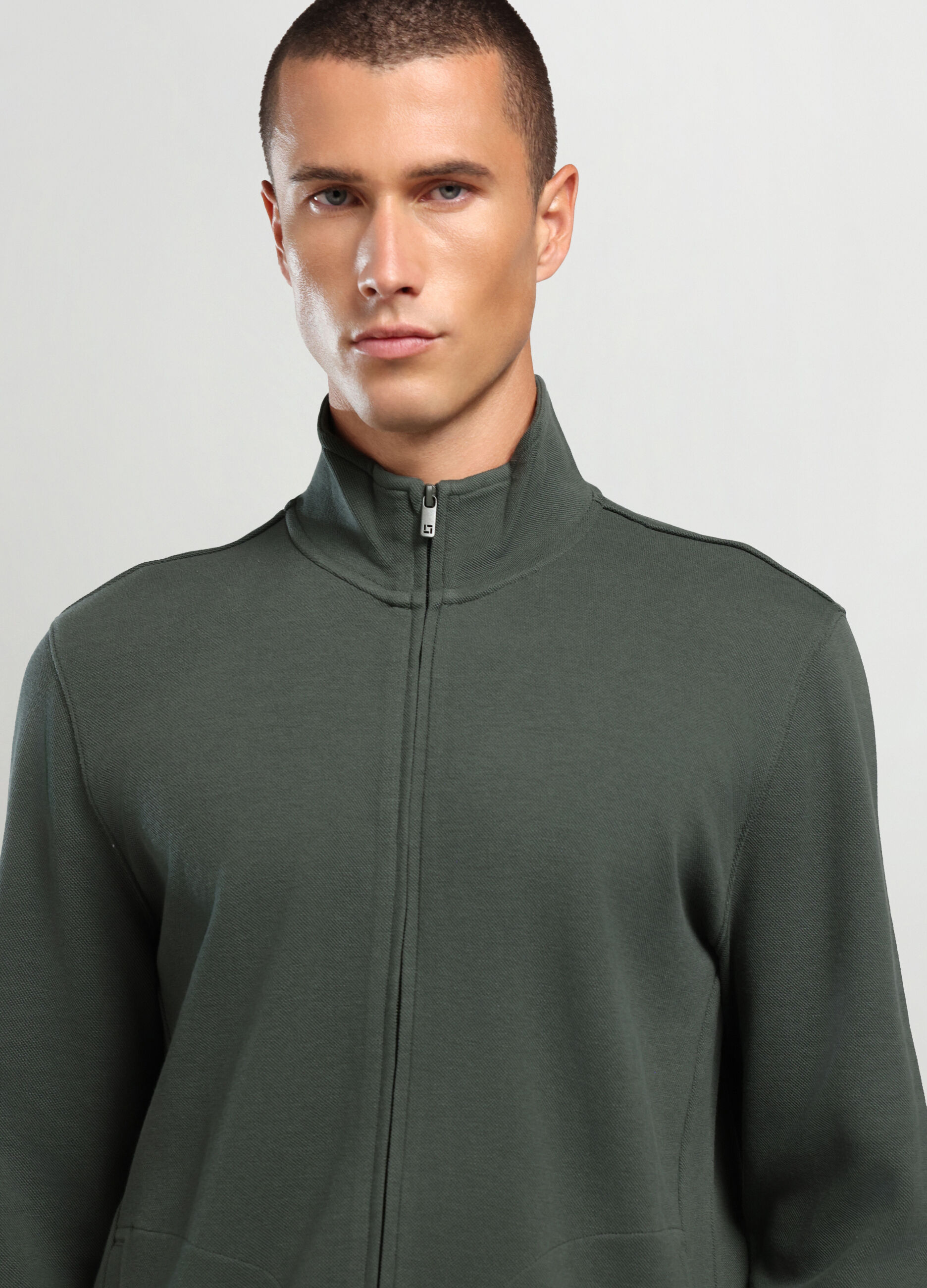 Felpa lupetto in piquet di cotone uomo_2