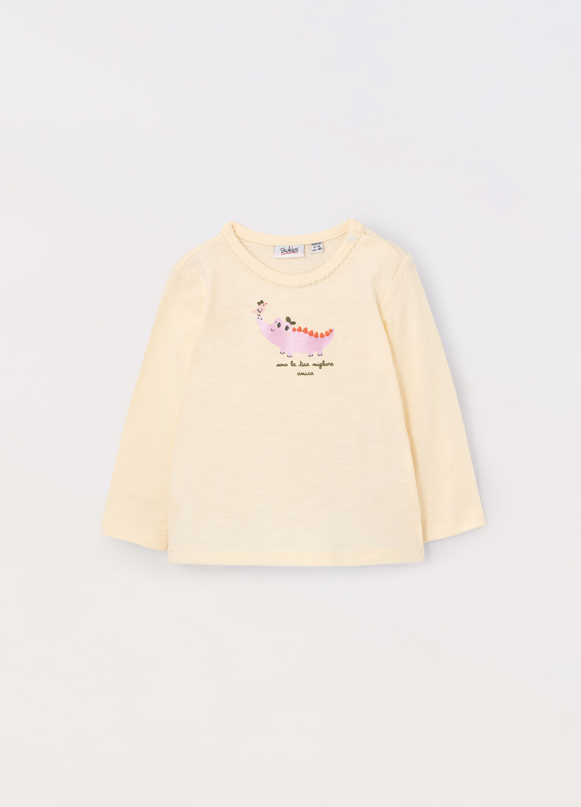 T-shirt in jersey di cotone stretch neonata_0